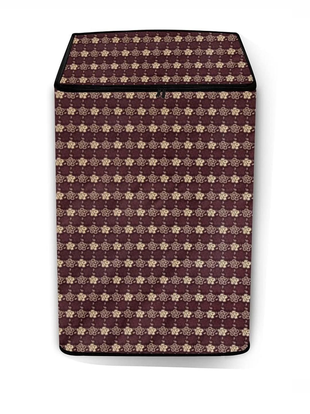 The Furnishing Tree Washing Machine Cover Floral Pattern Brown Compatible for Whirlpool 6.5 Kg Full-picture-16