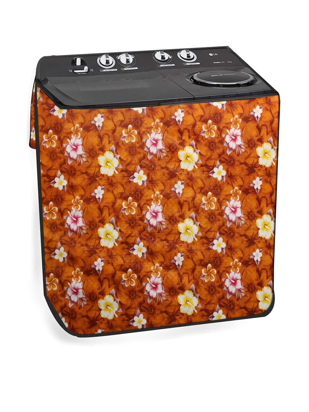 The Furnishing Tree Washing Machine Cover Floral Yellow Compatible for LG 6.5 KG Semi-Automatic Top-picture-24