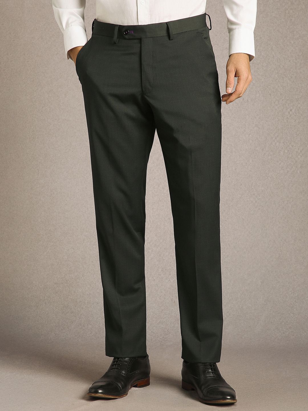 Luxure by Louis Philippe Men Slim Fit Textured Formal Trousers-picture-42