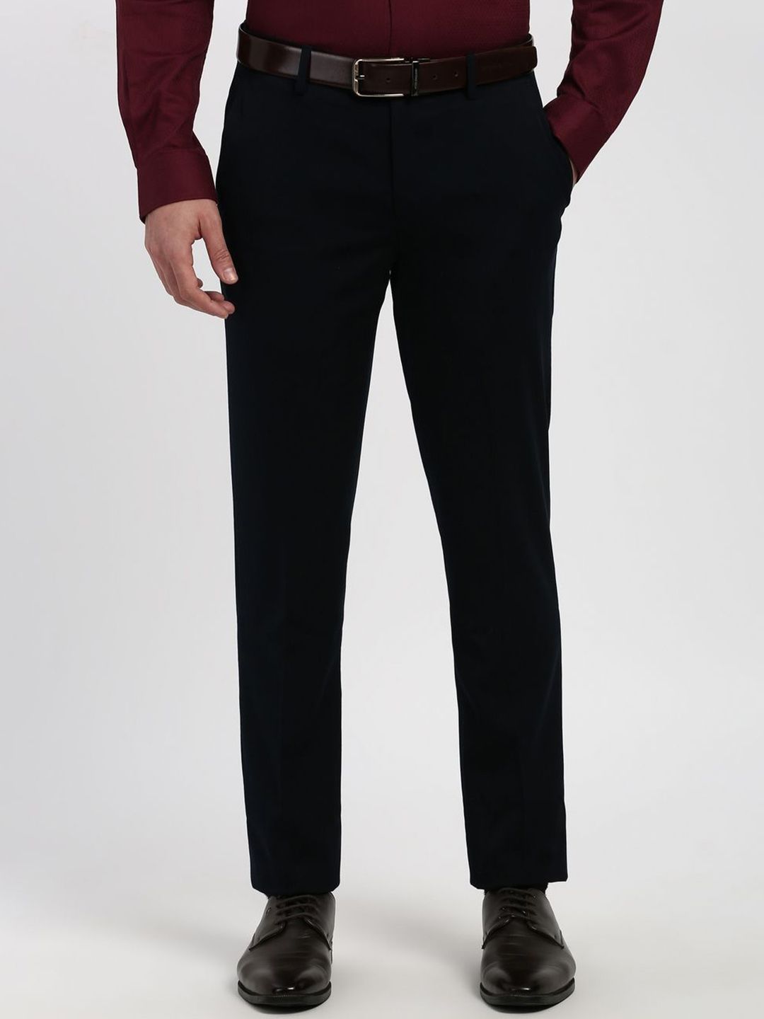 Peter England Elite Men Slim Fit Formal Trousers-picture-33