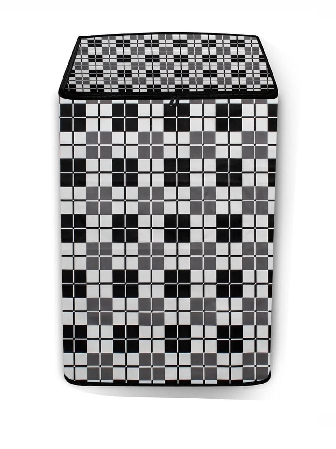 The Furnishing Tree Washing Machine Cover Checkered Pattern Black Base Compatible for Whirlpool 7 K-picture-11