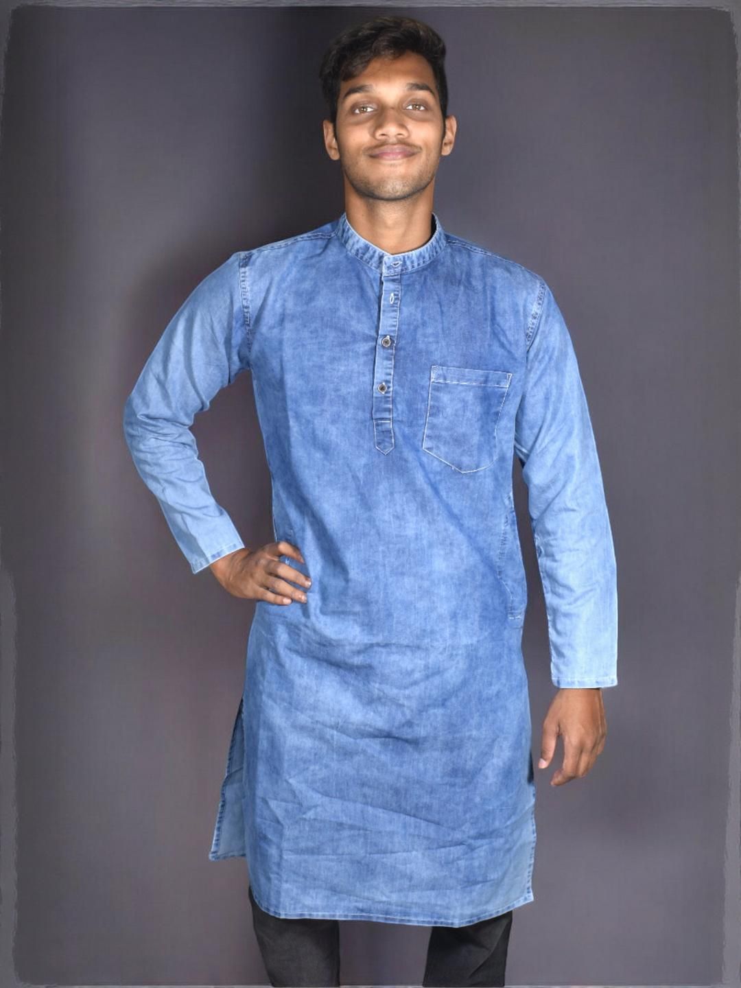 DENIMKING Men Blue Kurtas-picture-25