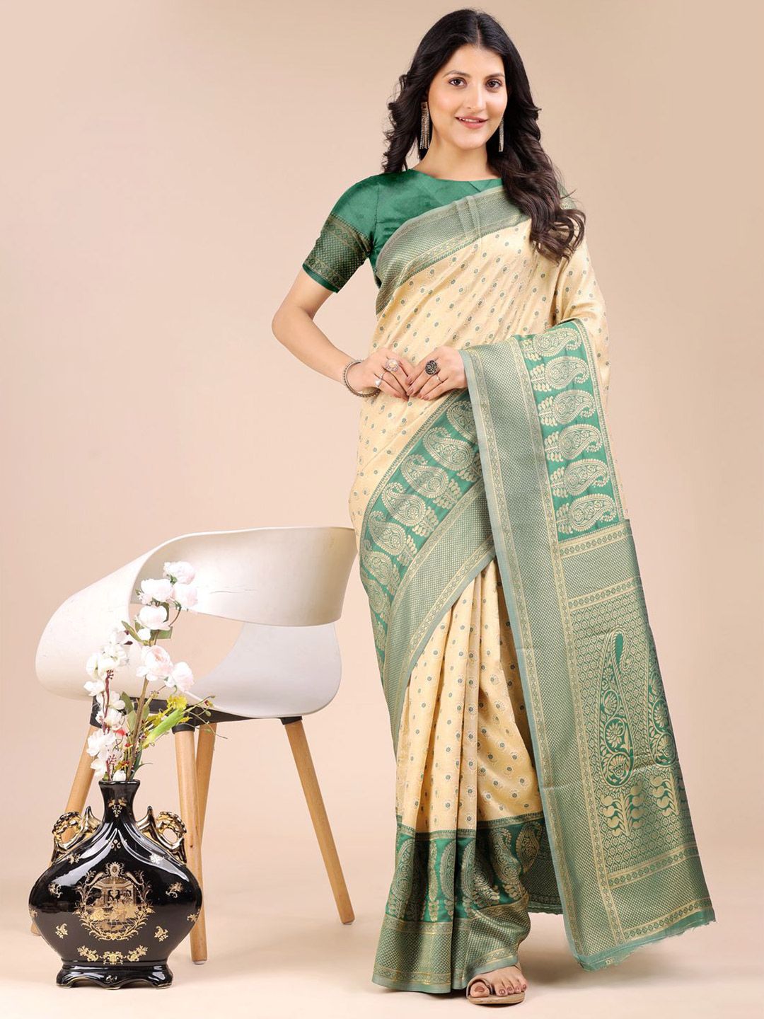 Astita Silk Blend Banarasi Saree-picture-38