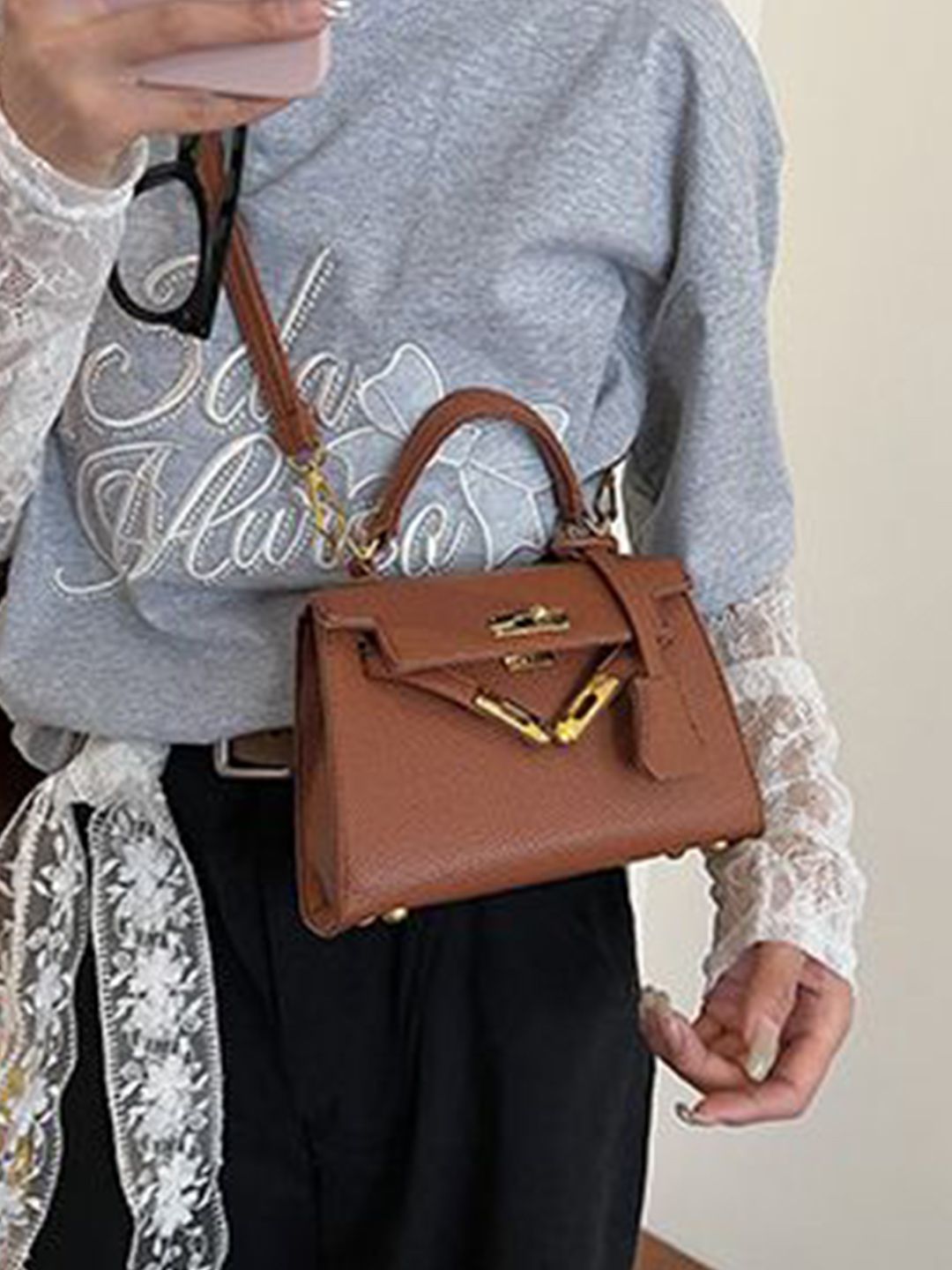 StyleCast x Revolte Women Textured Crossbody Satchel Bag-picture-11