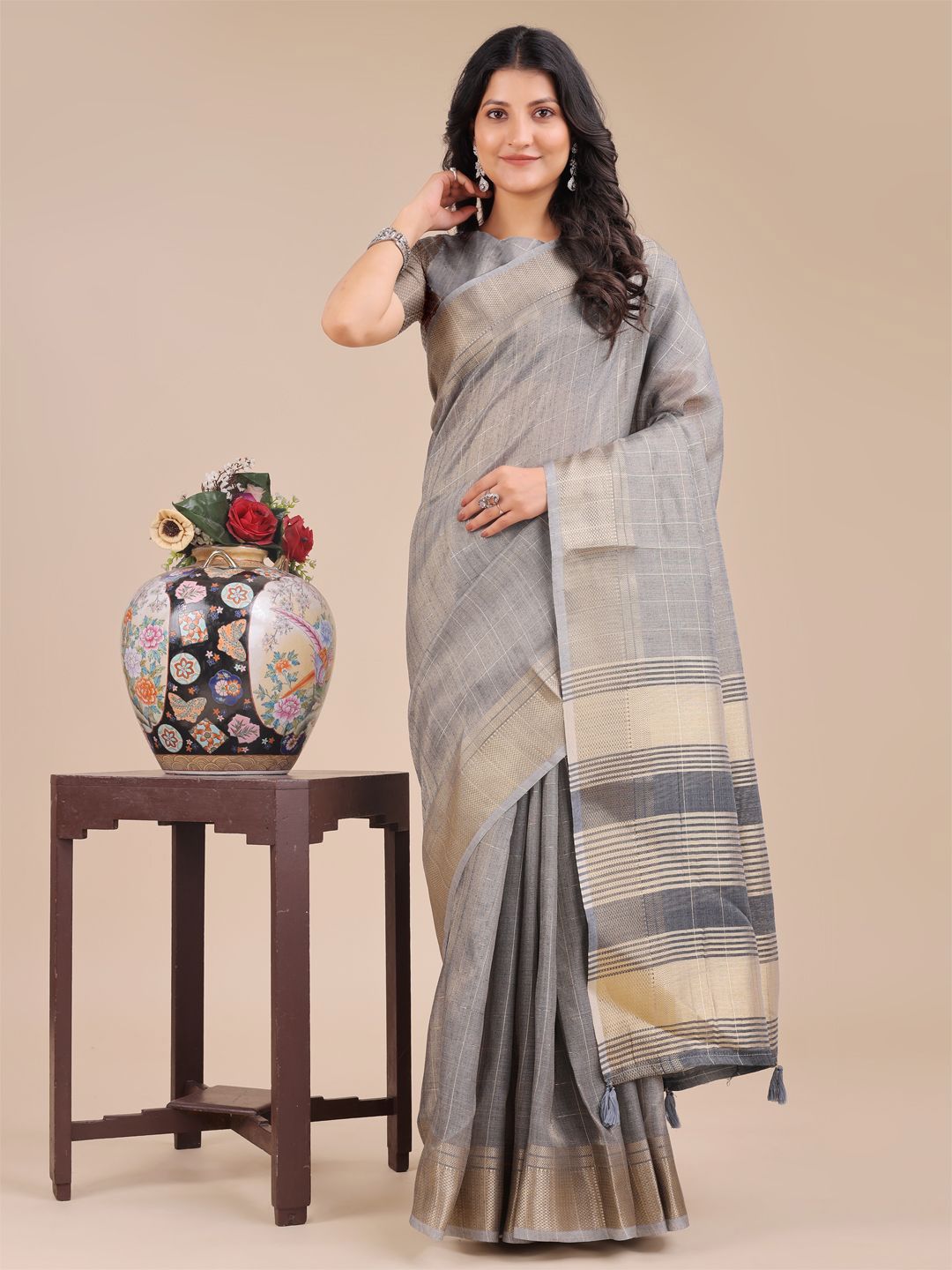 Astita Woven Design Zari Organza Saree-picture-28