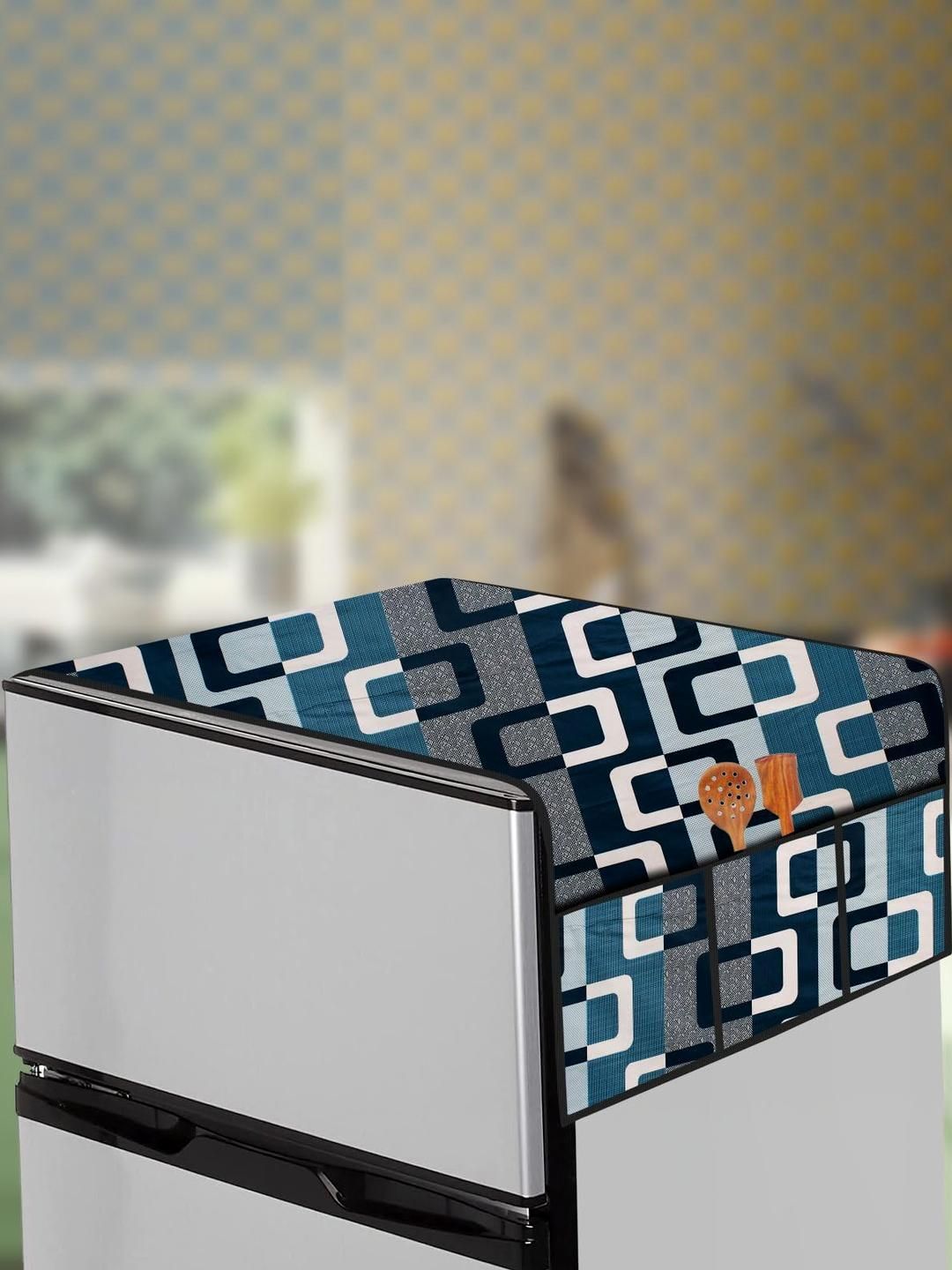 The Furnishing Tree Blue Plastic Refrigerator Cover-picture-36