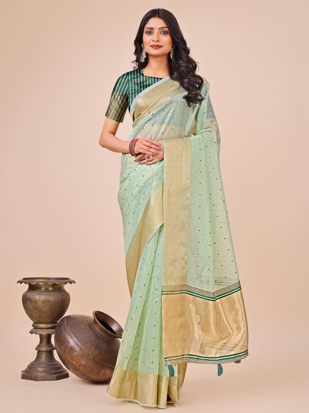 Astita Woven Design Zari Organza Saree-picture-14