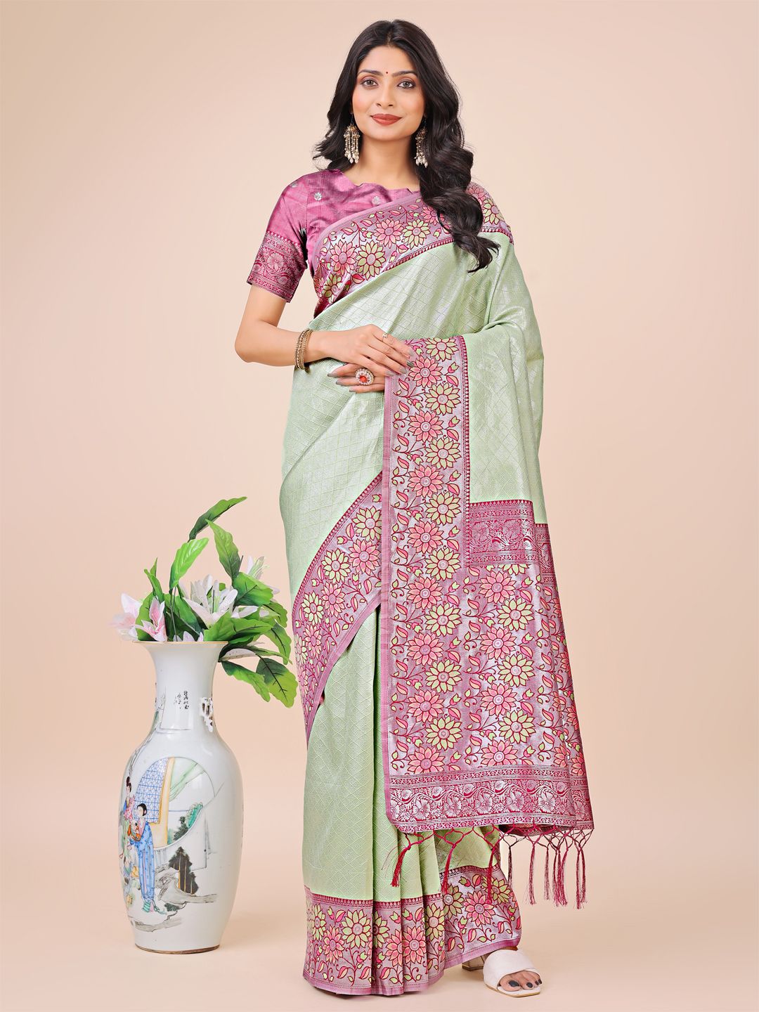 Astita Floral Woven Design Zari Saree-picture-13