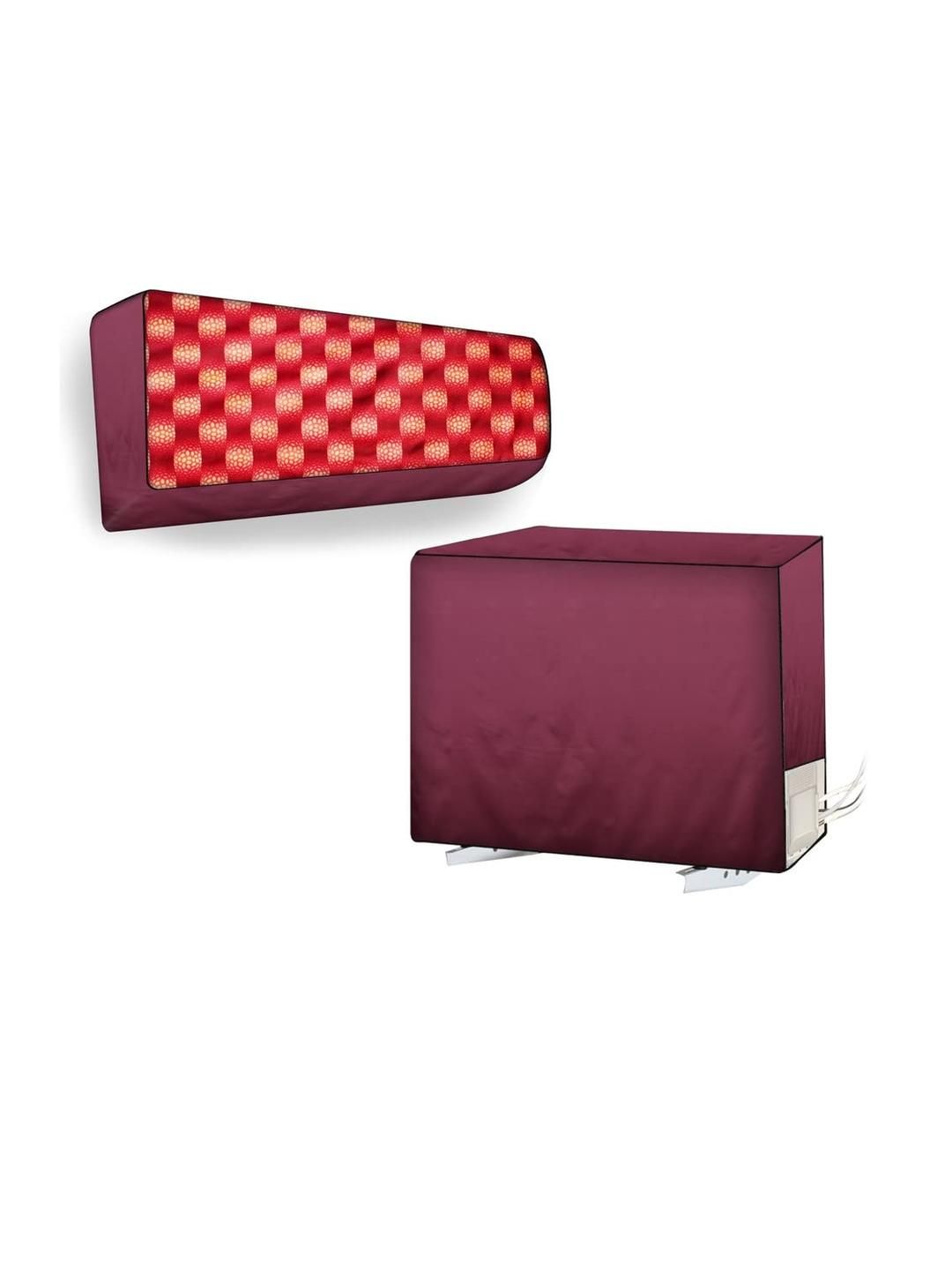 The Furnishing Tree Maroon Printed Air Conditioner Cover-picture-14