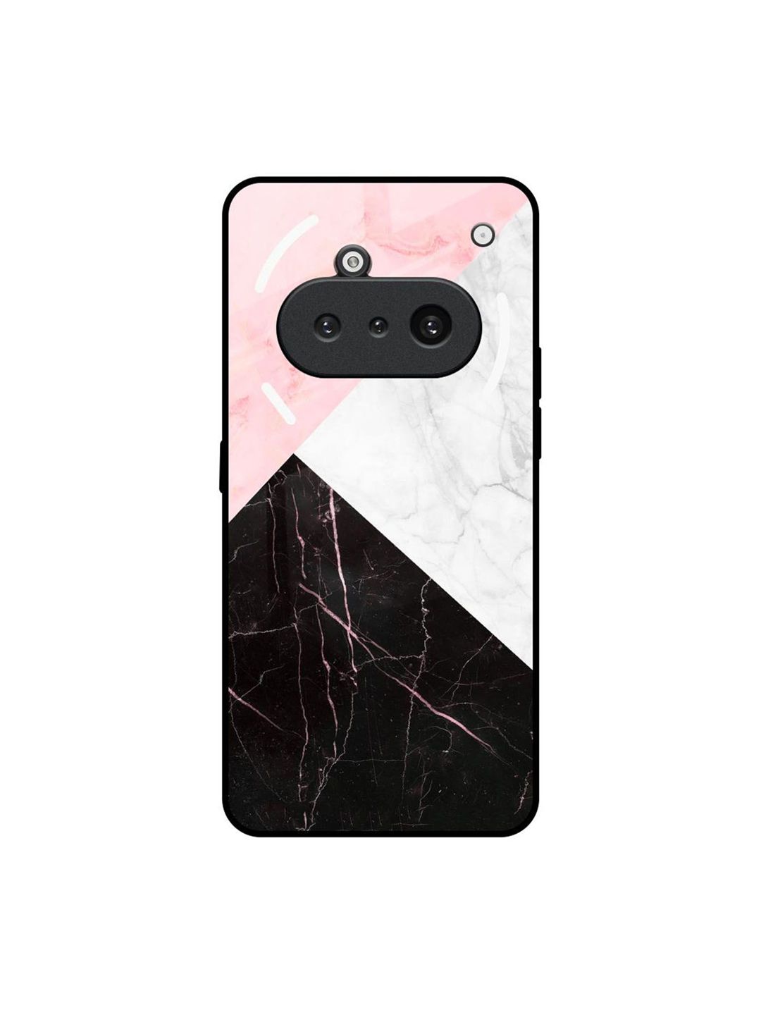 QRIOH Unisex Nothing Phone 3a Marble Collage Art Impact Resistant Glass Back Case-picture-17