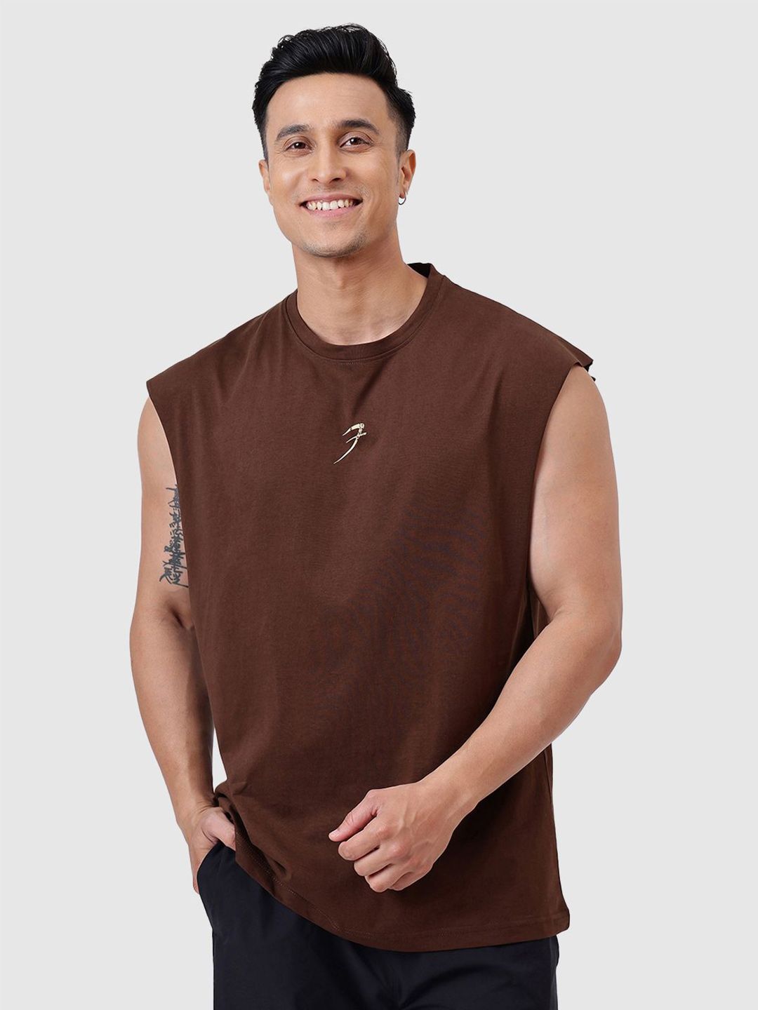 FUAARK Oversized Sleeveless Anti Odour Pure Cotton T-Shirt-image-28