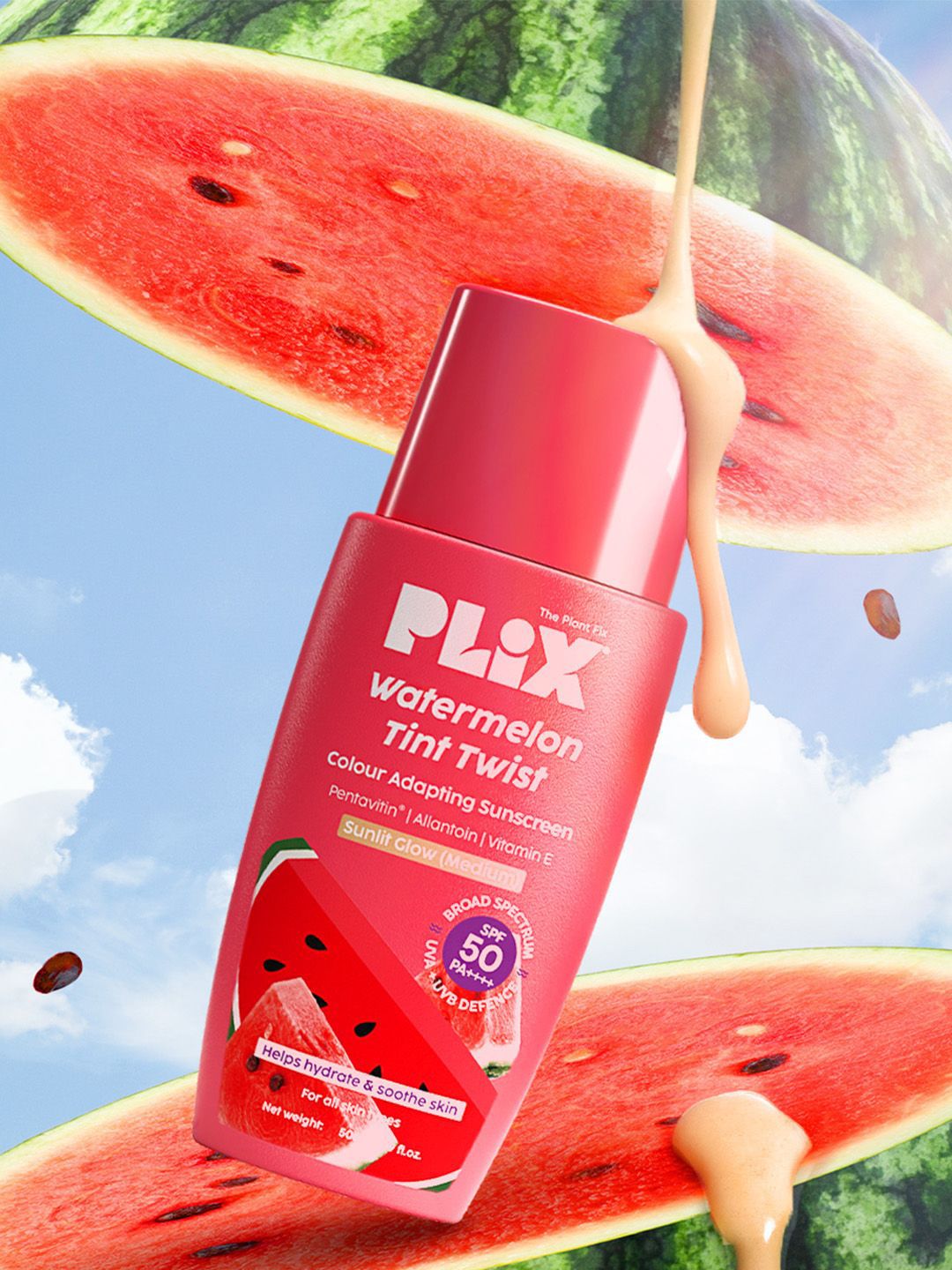 PLIX THE PLANT FIX Watermelon Tint Twist Color-Adapting Sunscreen- 50 ml-image-37