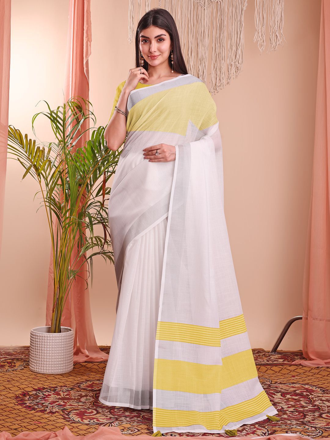 Astita Striped Saree with Blouse Piece-picture-31