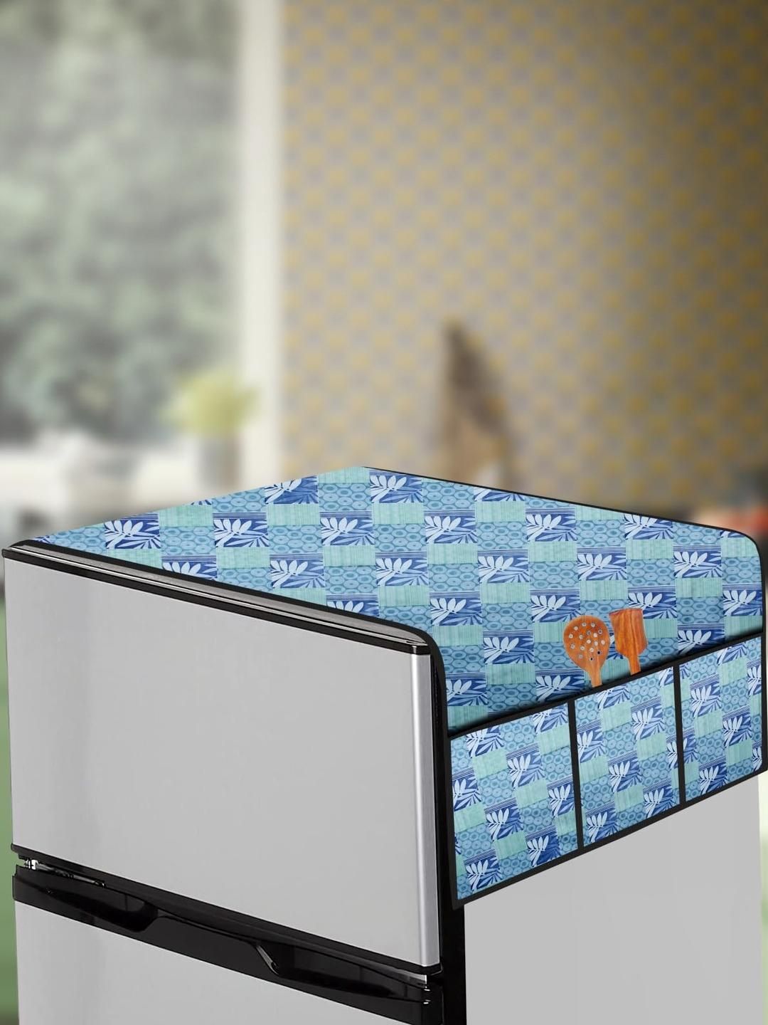 The Furnishing Tree Blue Printed Refrigerator Cover-picture-29