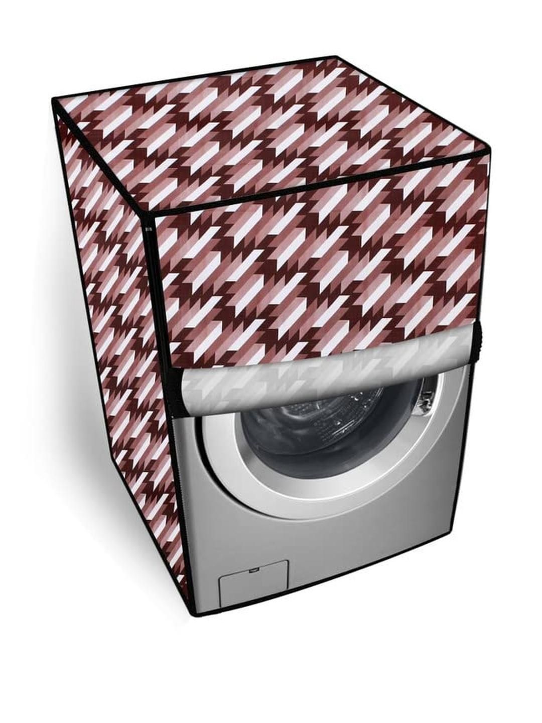 The Furnishing Tree Maroon Printed Washing Machine Cover-picture-18