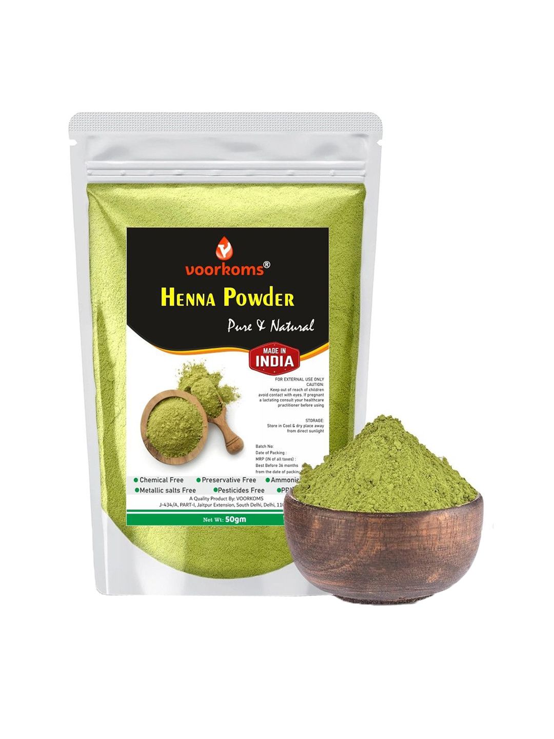 VOORKOMS Pure Henna Powder For Natural Hair Color & Nourishing - 50 g-picture-31
