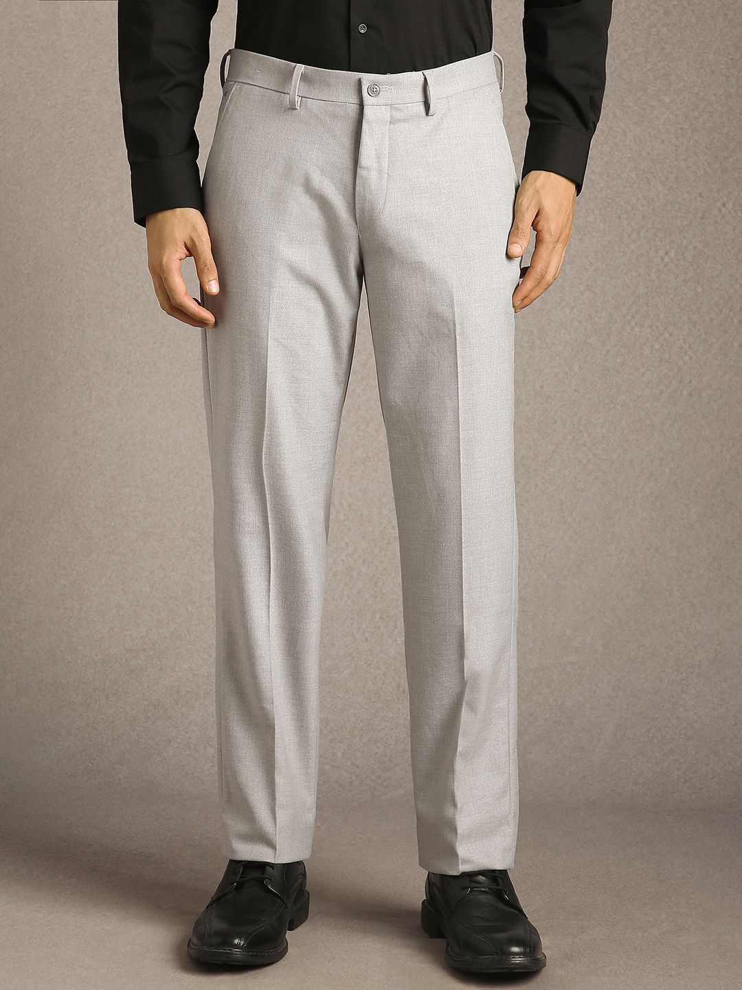 Louis Philippe Men Regular Fit Mid-Rise Formal Trousers-image-7