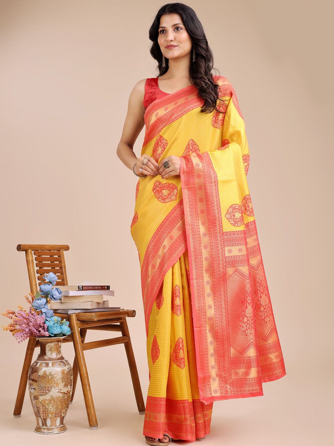 Astita Ethnic Motifs Zari Banarasi Saree-picture-34
