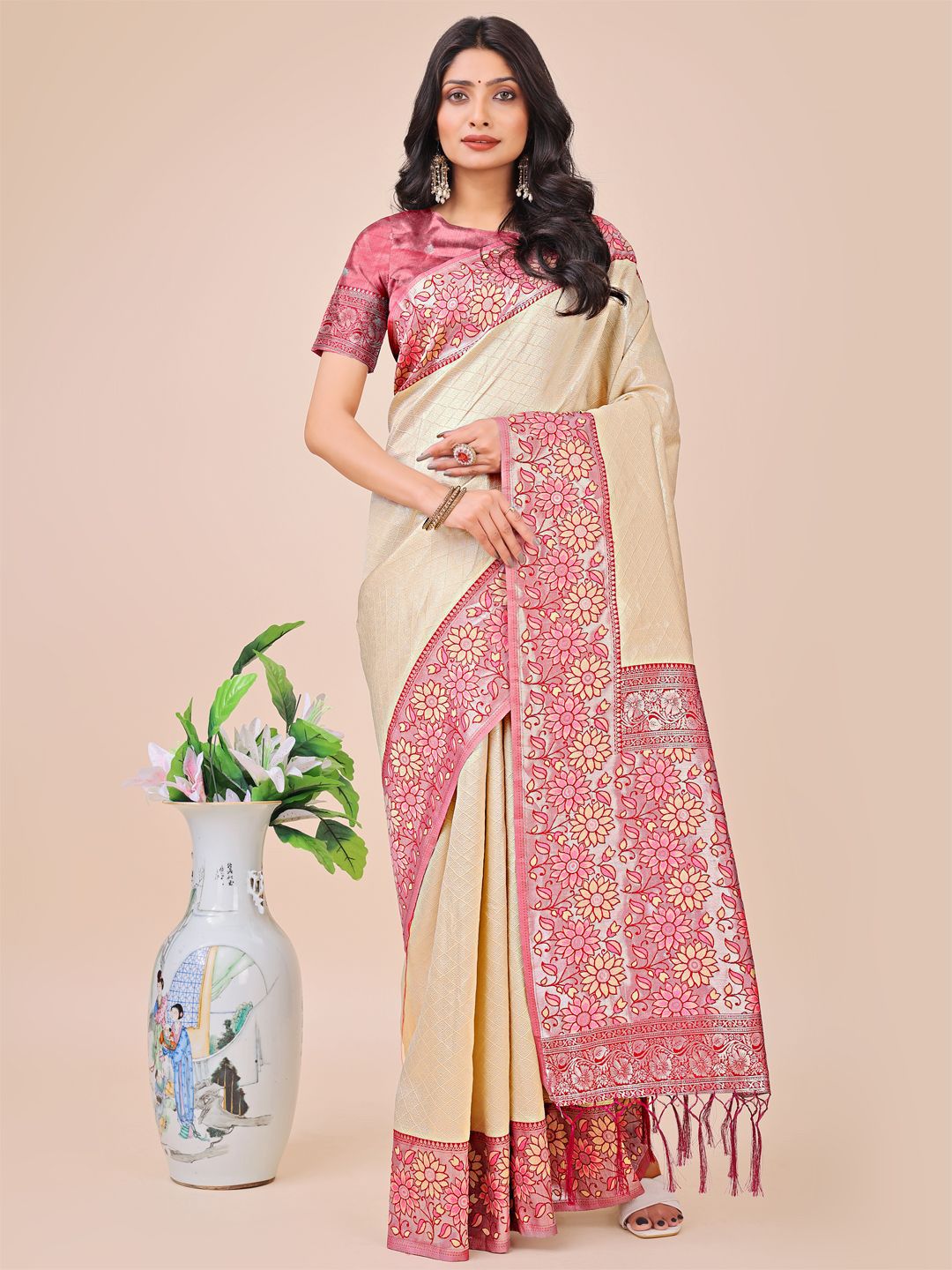 Astita Foral Woven Design Zari Saree-picture-26