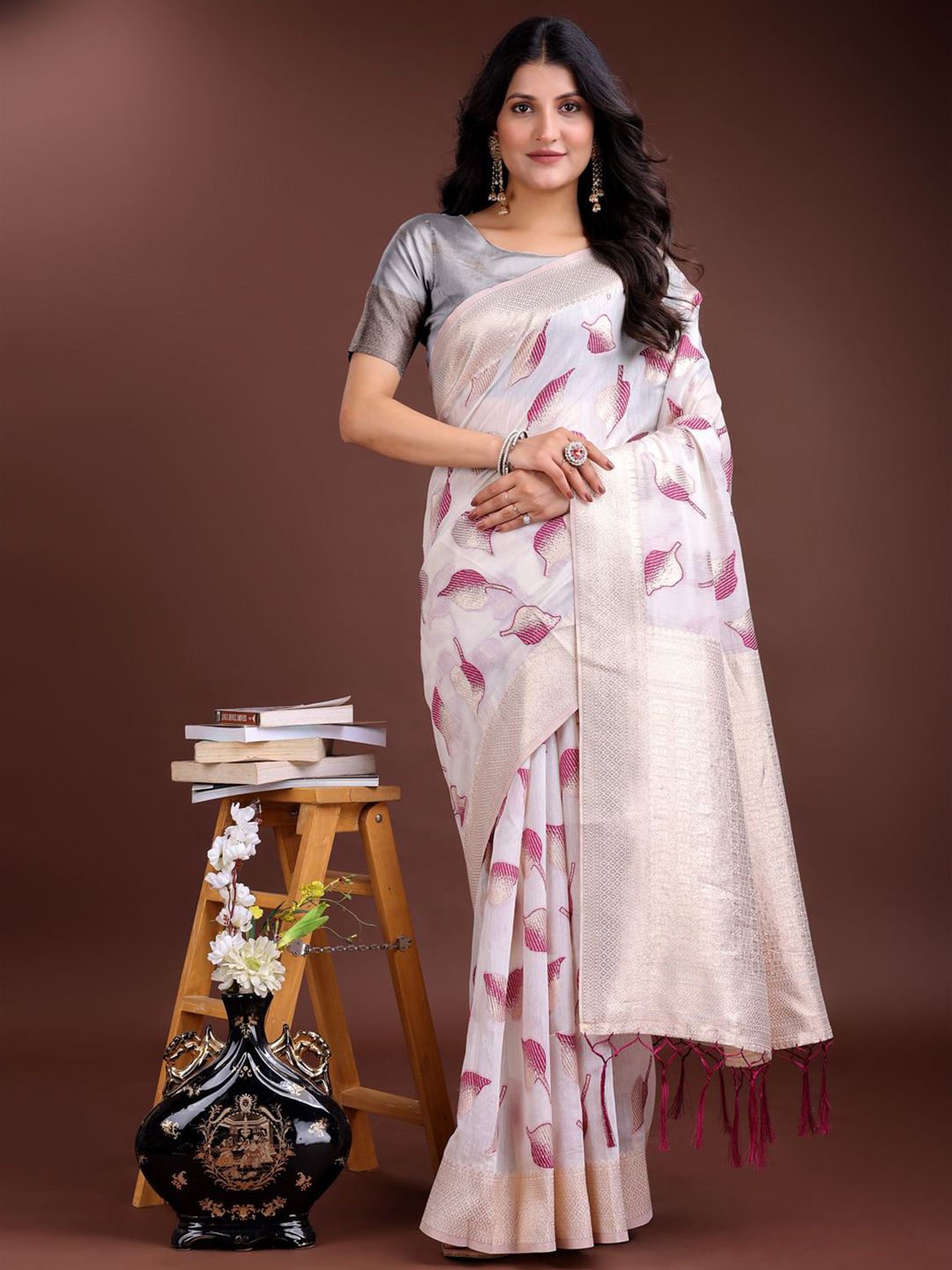 Astita Woven Design Zari Saree With Blouse Piece-picture-17