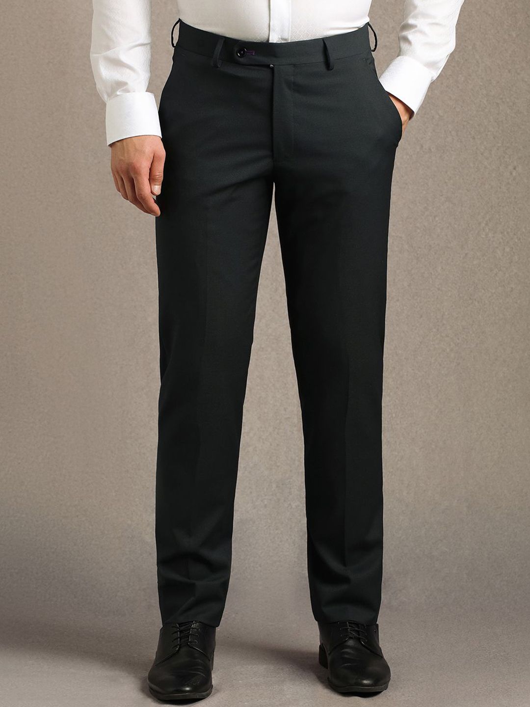 Luxure by Louis Philippe Men Textured Slim Fit Formal Trousers-picture-53
