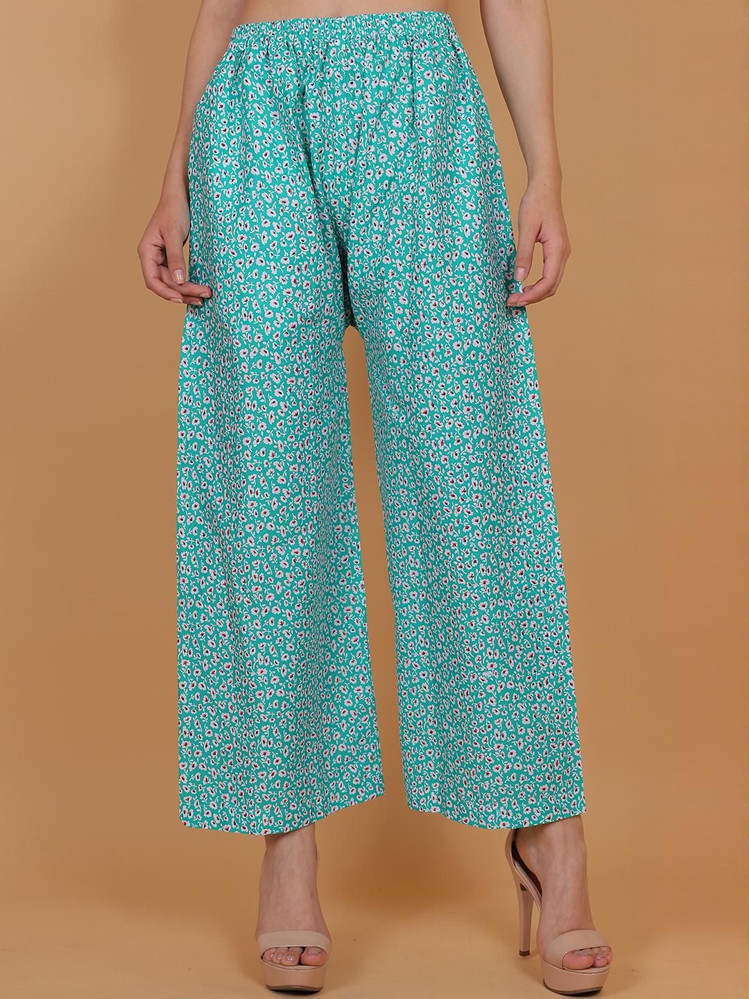 Mytrendzs Women Floral Printed Cotton Palazzo with One Side Pocket-picture-29