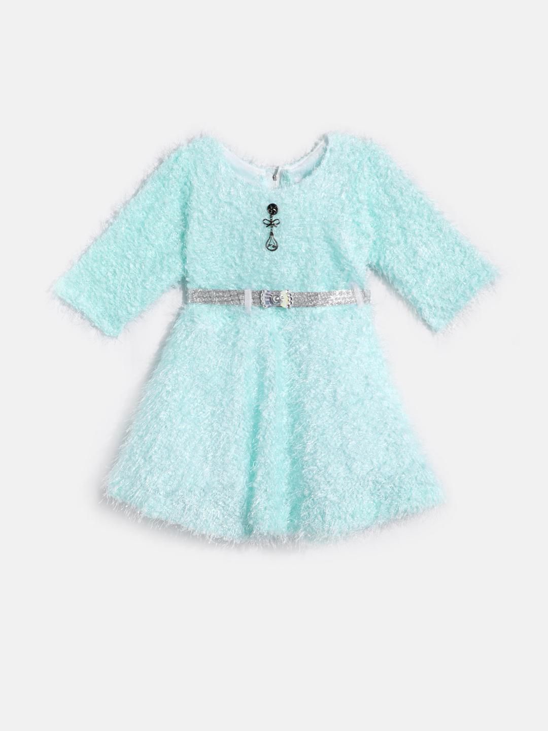 Muhuratam Kids-Girls Sea Green Dresses-picture-32