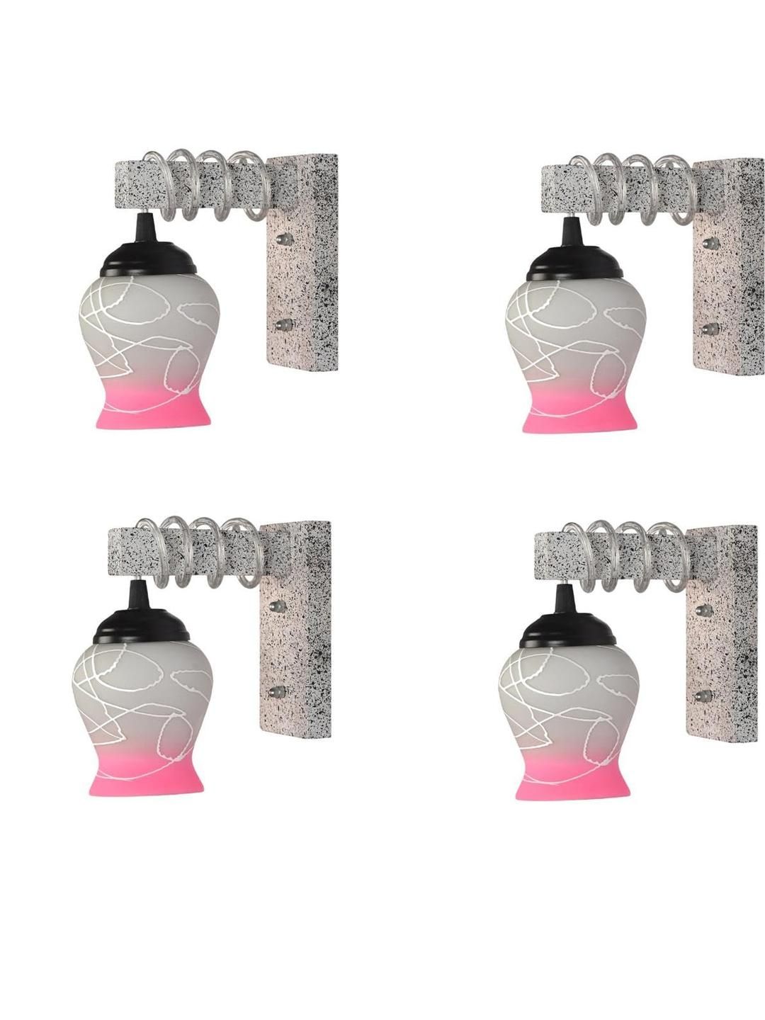 SOMIL Pink Glass Cylinder Printed Wall Lamps-picture-38