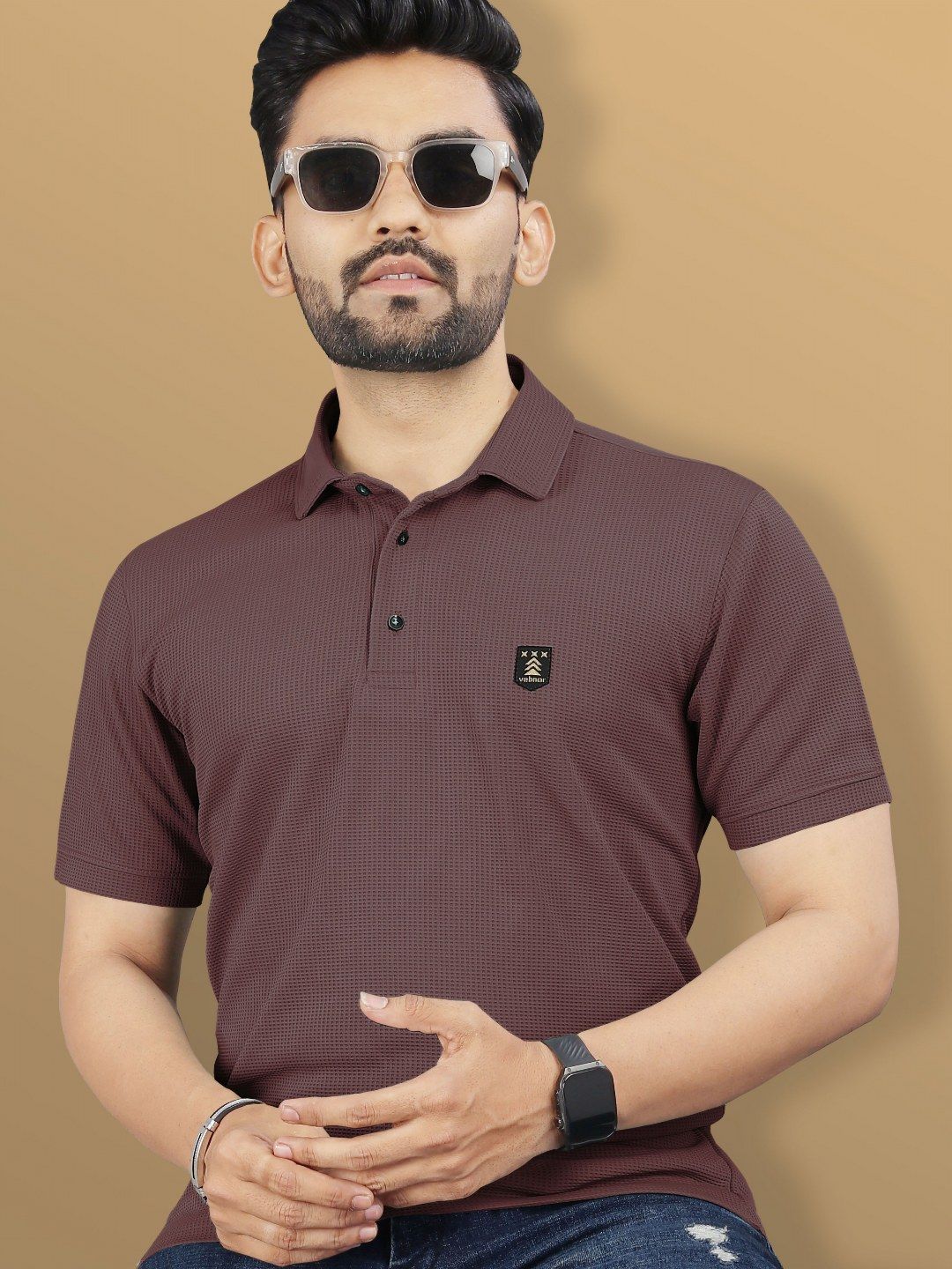 VeBNoR Men Self Design Polo Collar T-shirt-picture-23