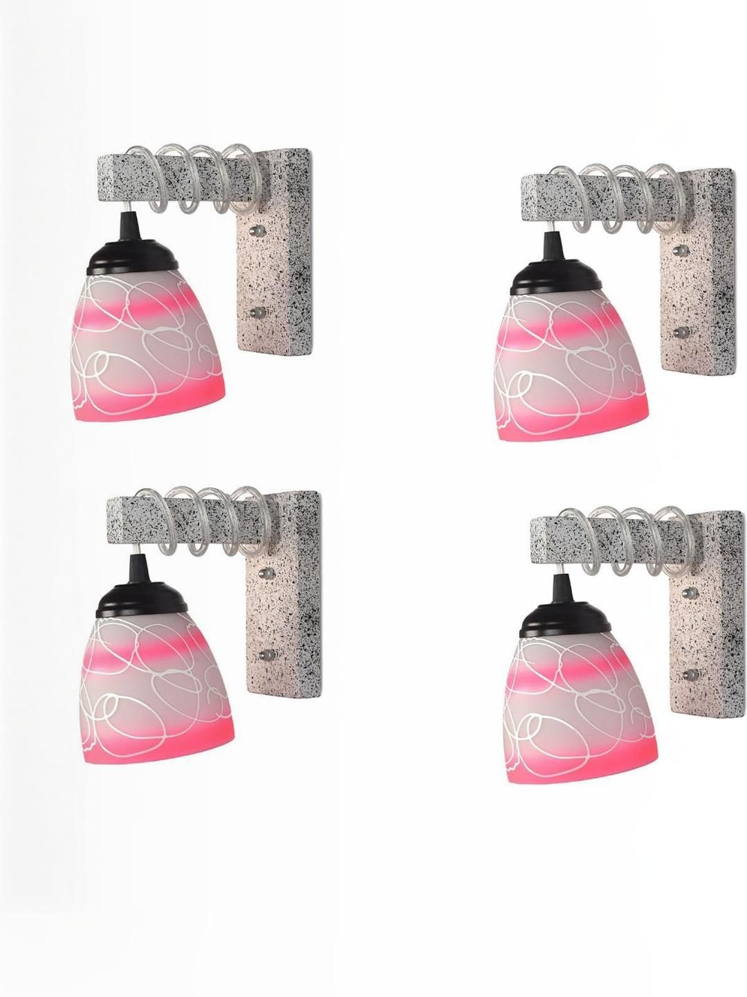 SOMIL Pink Glass Cylinder Printed Wall Lamps-picture-30