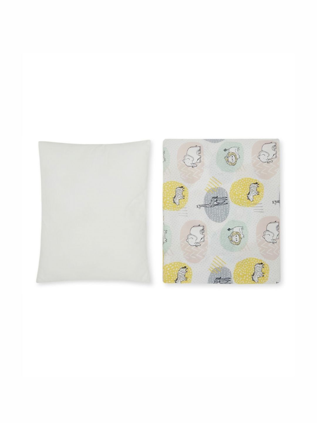 Portico Infants Kids Yellow 2 Pieces Graphic Printed Pure Cotton Lightweight Baby Pillows-picture-17