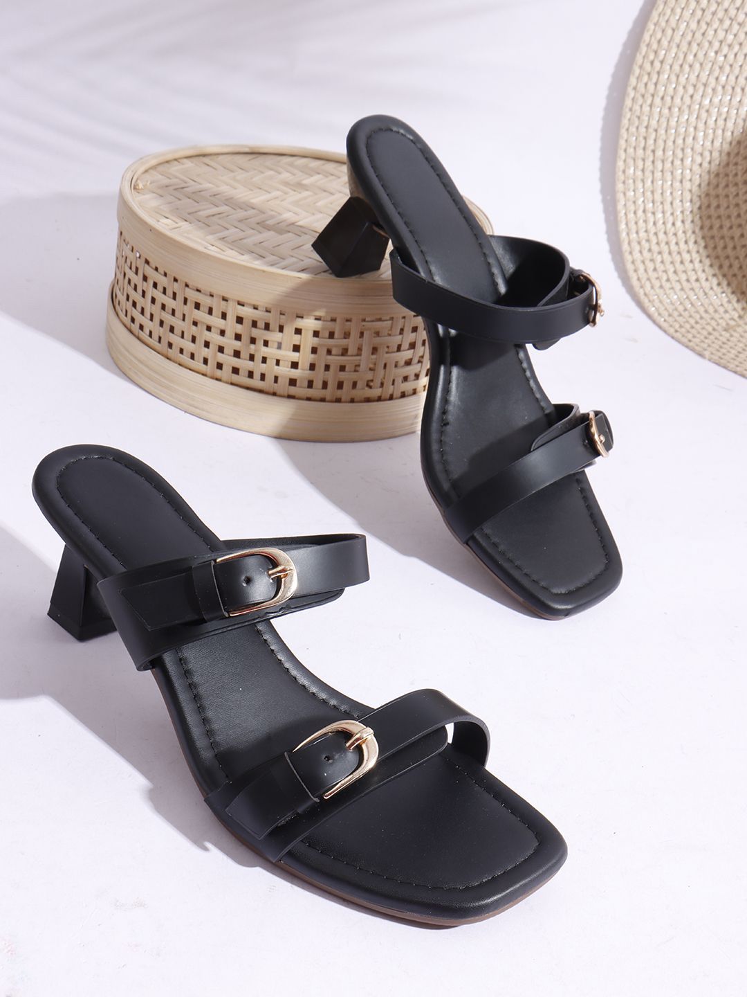 AVIVASTYLE Women Open Toe Block Sandals With Buckles-picture-40