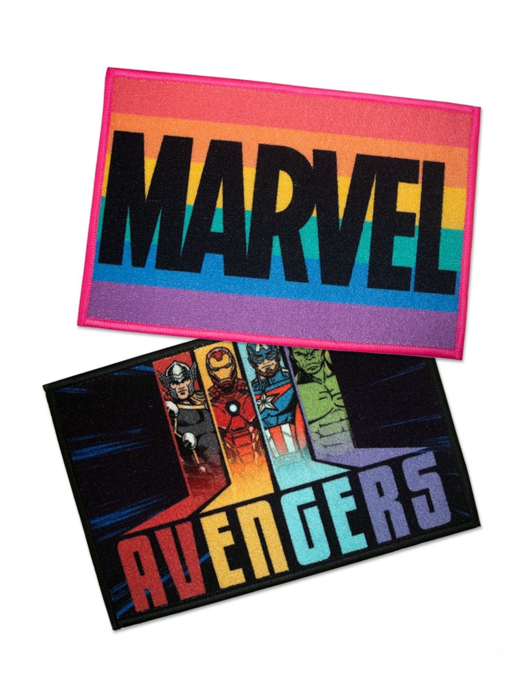 Athom Living 2-Pcs Blue & Black Marvel Printed Anti-Skid Doormat-picture-25