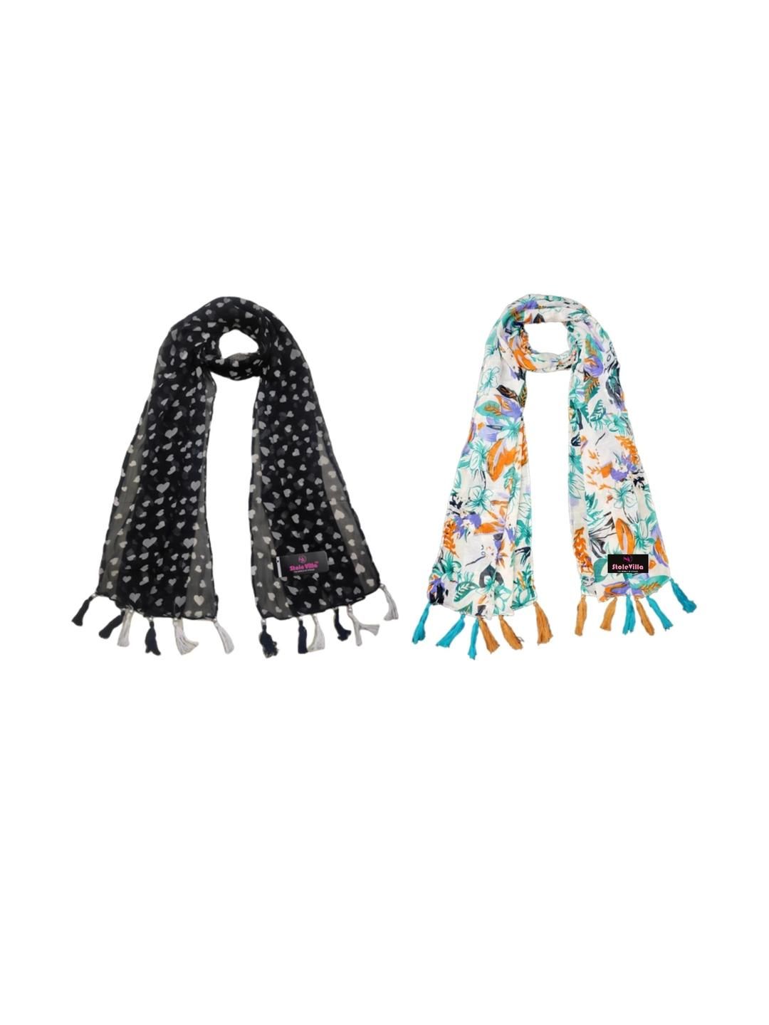 StoleVilla Women Pack Of 6 Floral Chiffon Stoles-picture-15
