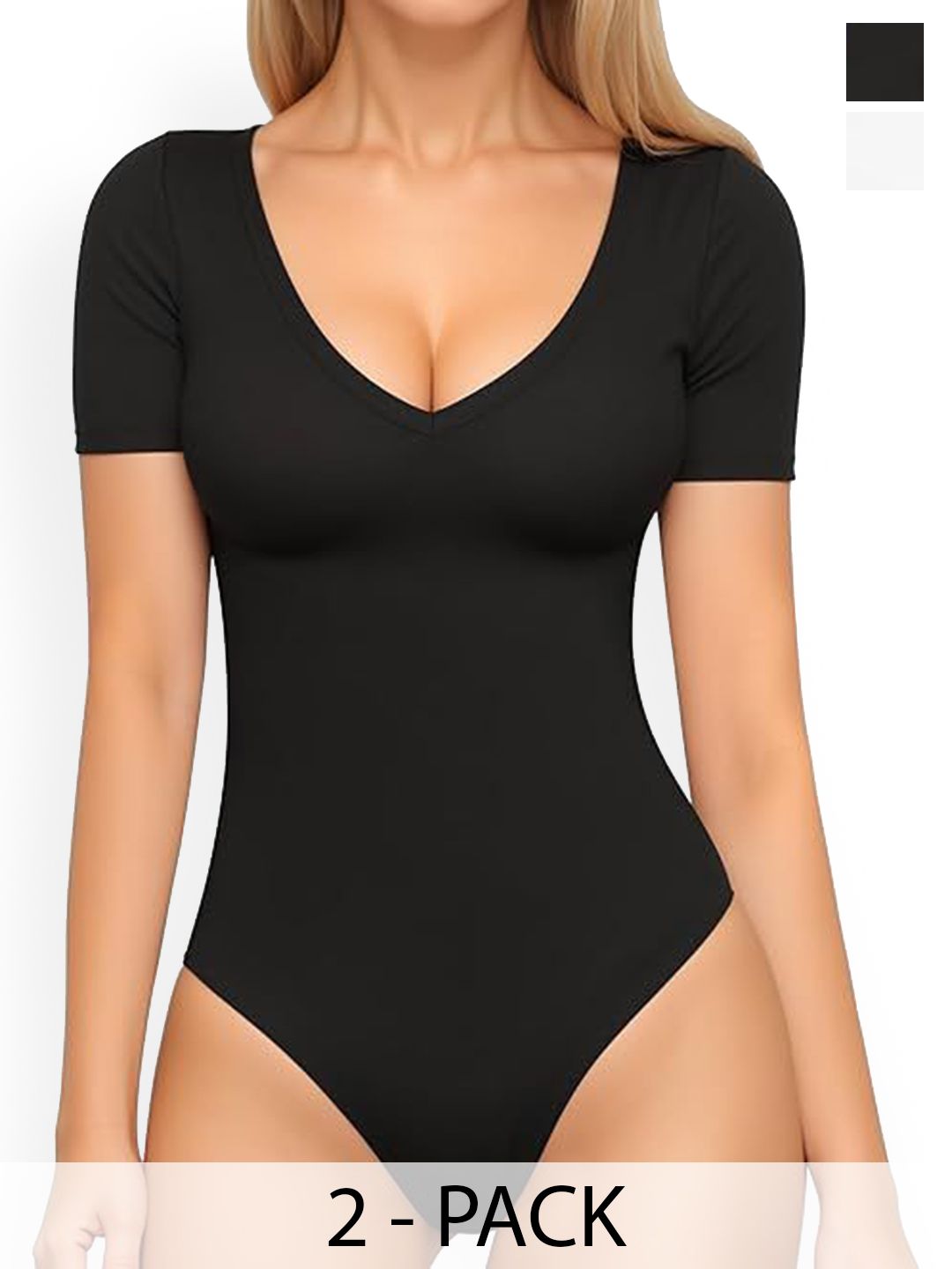 TRENDY ERA Pack Of 2 V-Neck Bodysuits-image-47