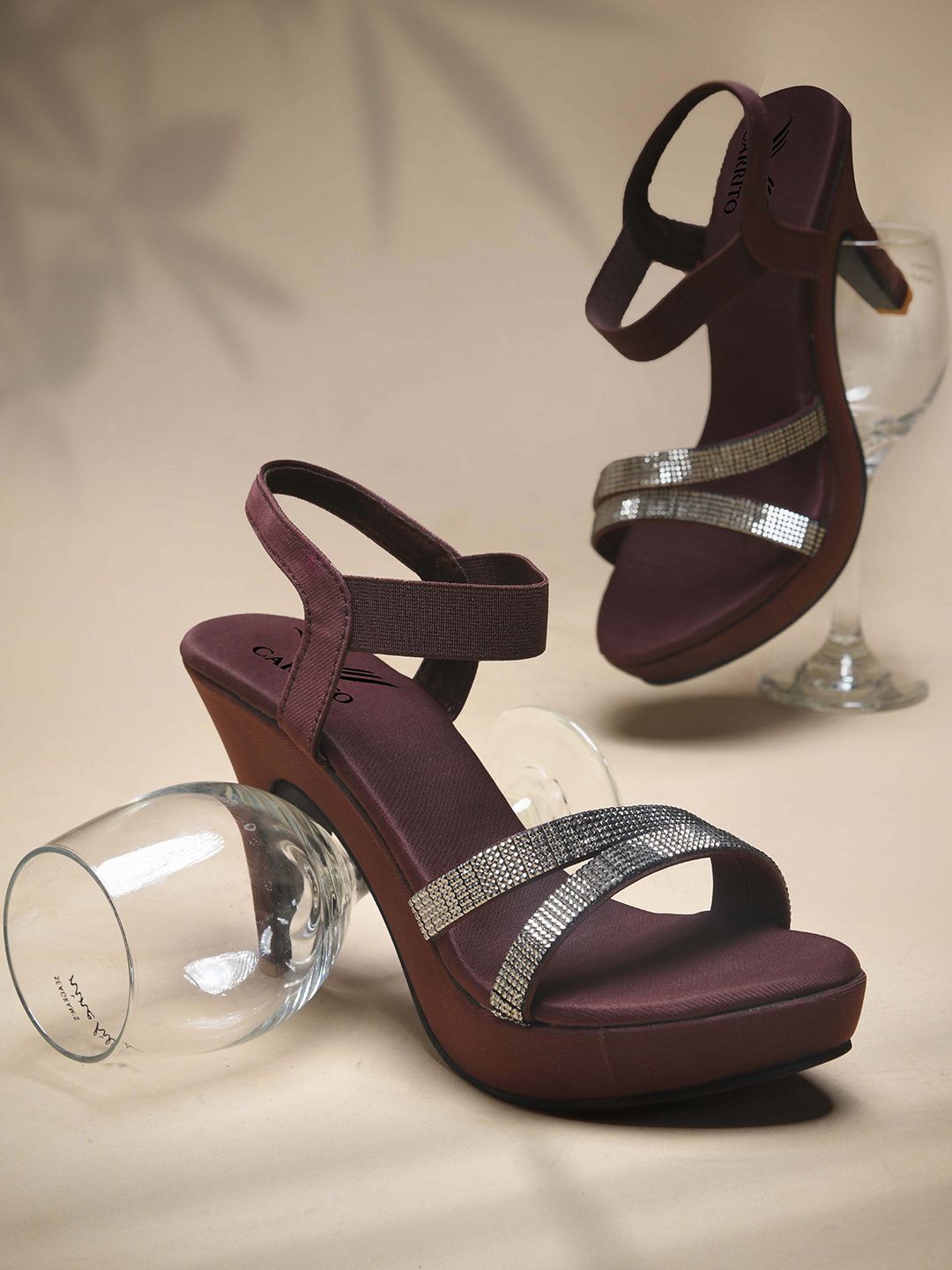 carrito Women Open Toe Embellished Slim Heel Sandals-picture-18