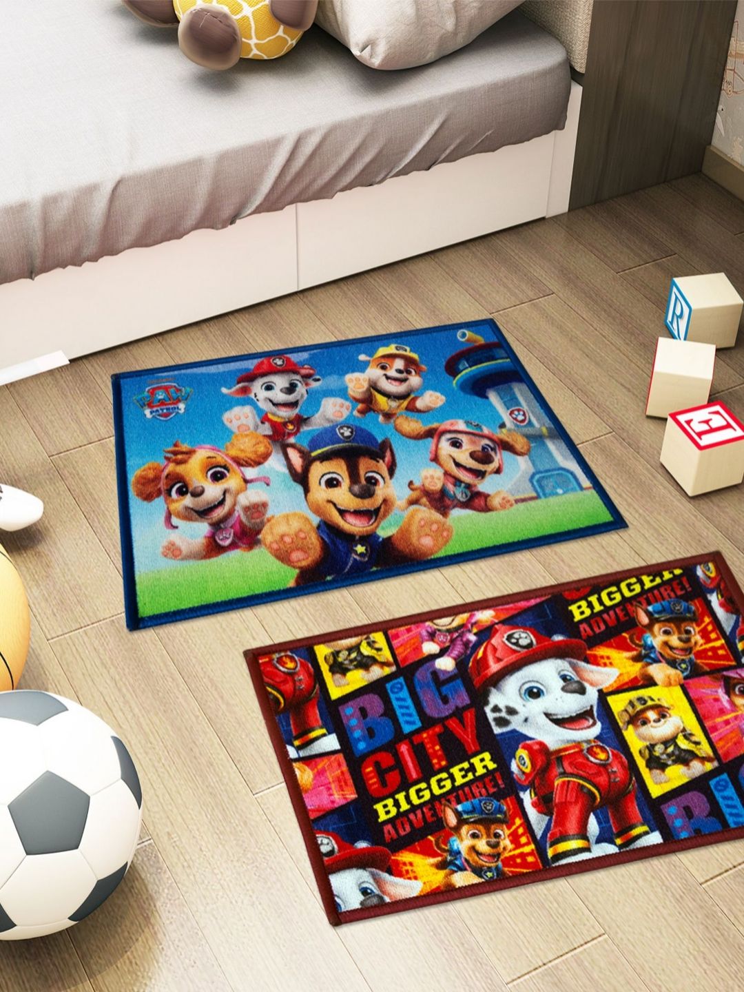 Athom Living 2-Pcs Blue & Red Printed Anti-Skid Doormat-picture-29