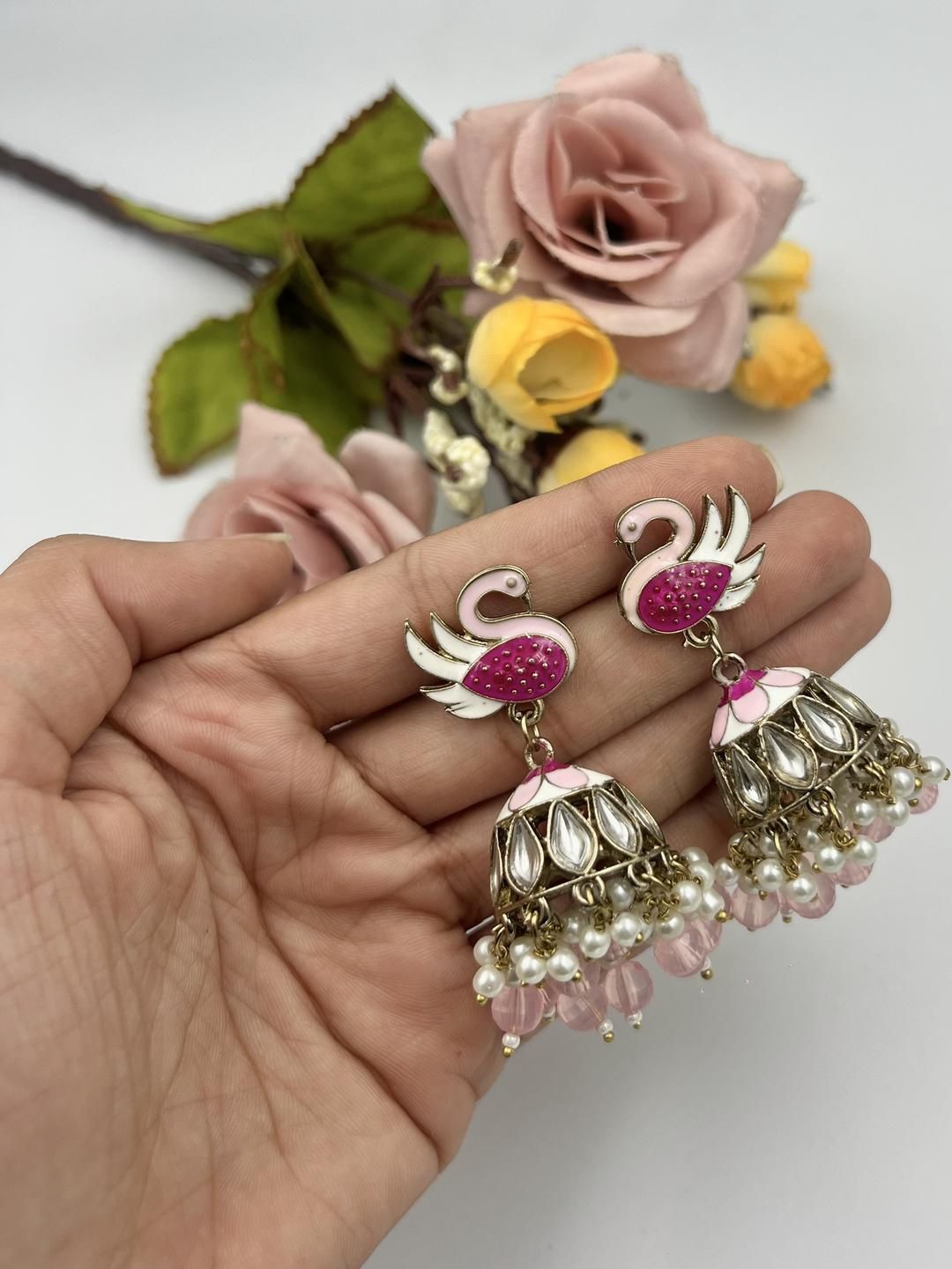 Fashion Theme Gold-Plated Brass Jhumkas Earrings-picture-21