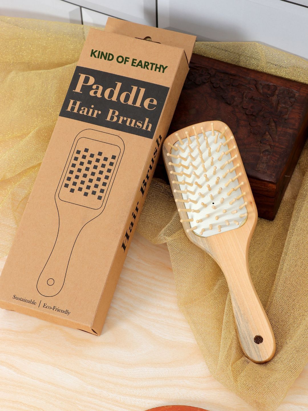 Kind of Earthy Bamboo Paddle Hair Brush- M