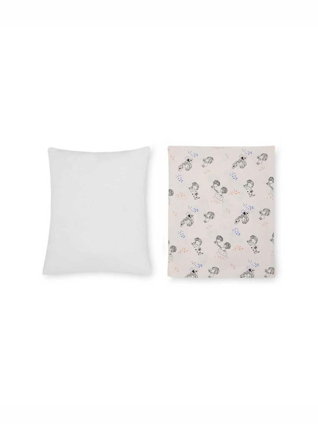 Portico Kids White & Black 2 Pieces Fibre Filled Cotton Lightweight Baby Pillows-image-23