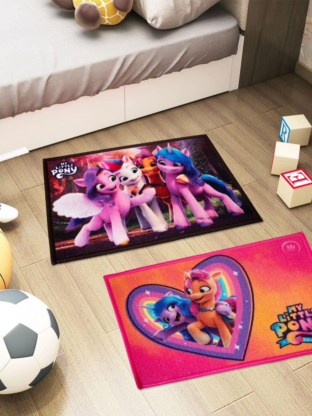 Athom Living 2-Pcs Blue & Pink My Little Pony Printed Anti-Skid Doormat-picture-15