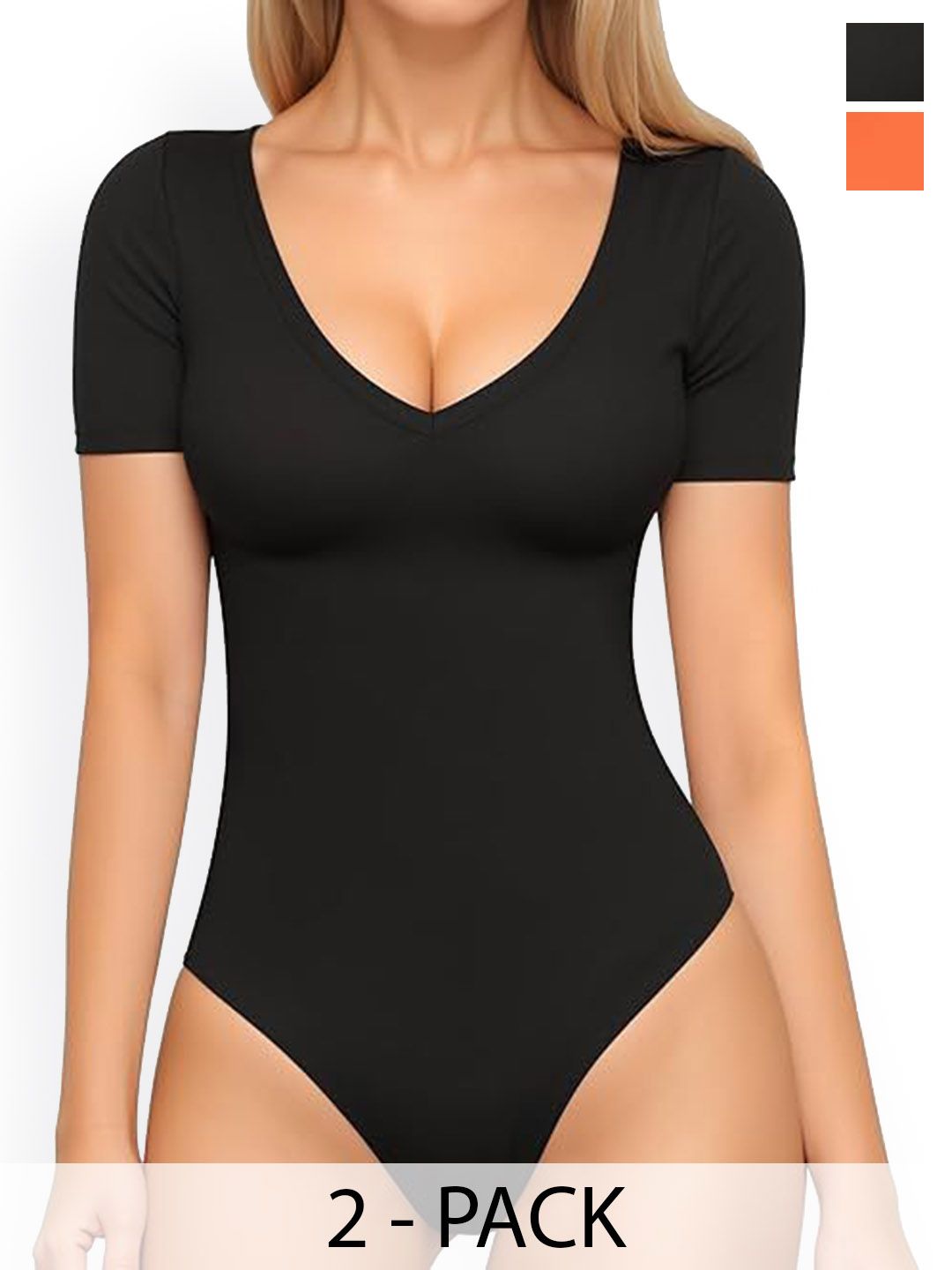 TRENDY ERA Pack Of 2 V-Neck Bodysuits-picture-28