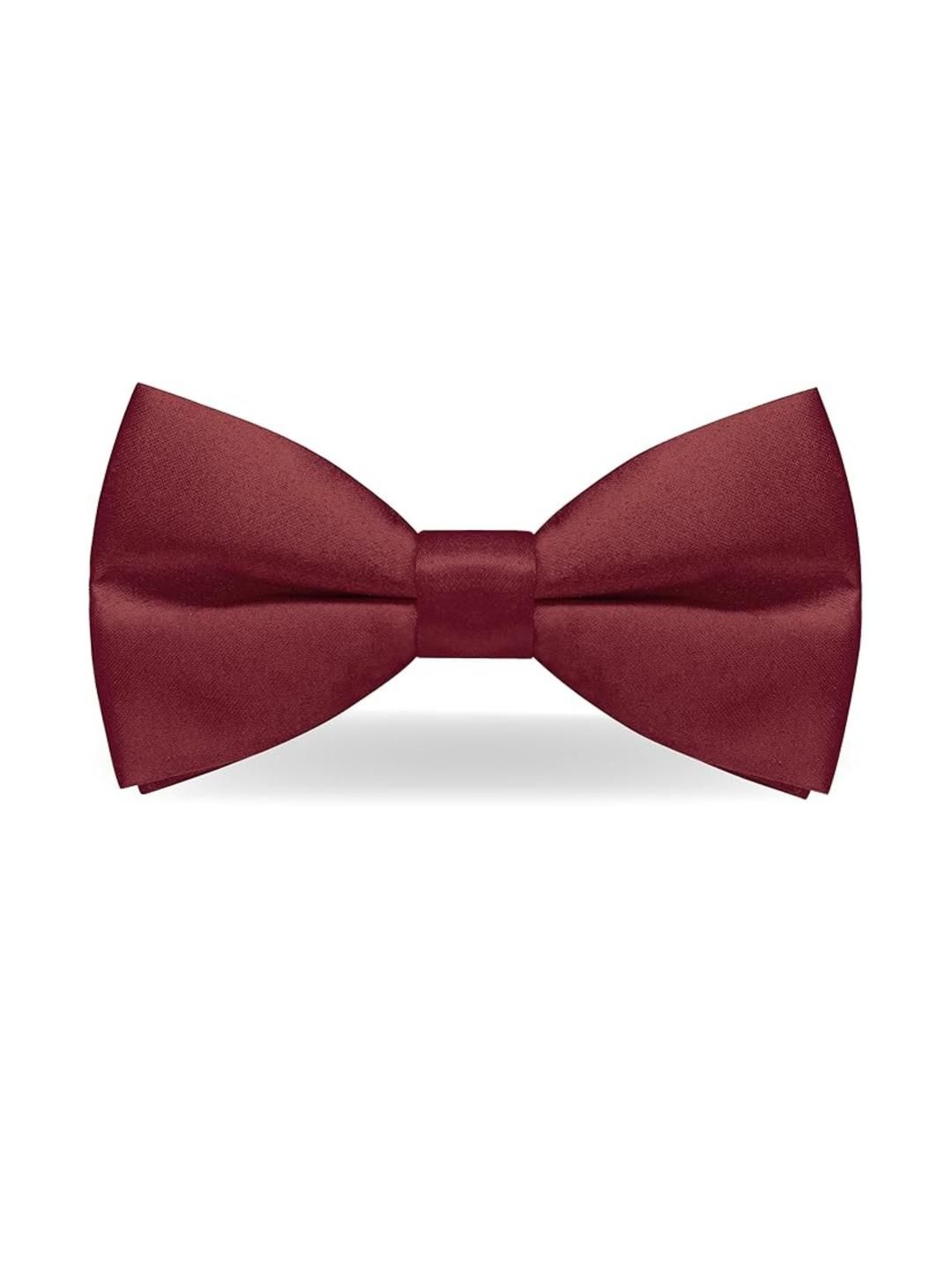 VOICI Maroon Satin Solid Bow Tie-image-28