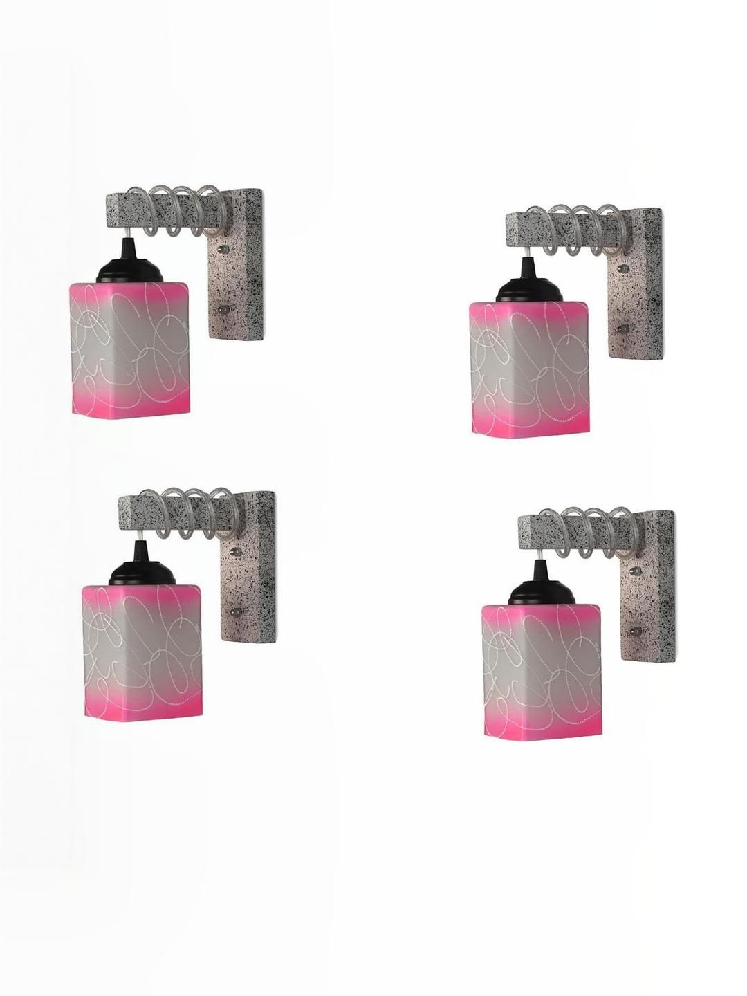 SOMIL Pink Glass Cylinder Printed Wall Lamps-picture-35