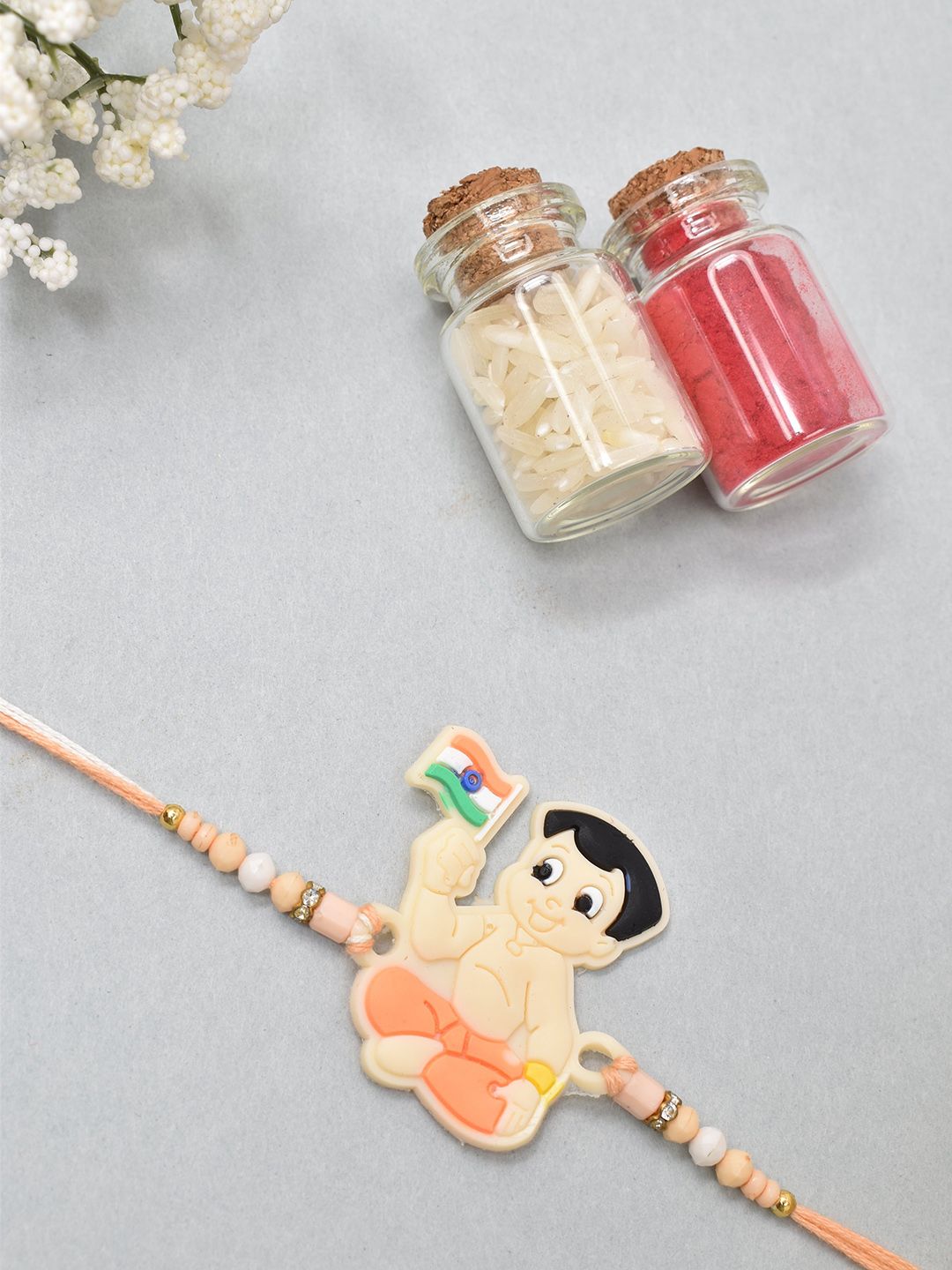 MEIRA JEWELLERY Rakhi With Greeting Card & Roli Chawal-picture-46