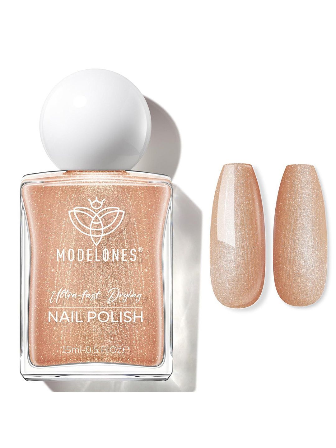 Modelones Ultra Fast Drying Nail Polish- 15 ml- Champagne Fizz-image-39