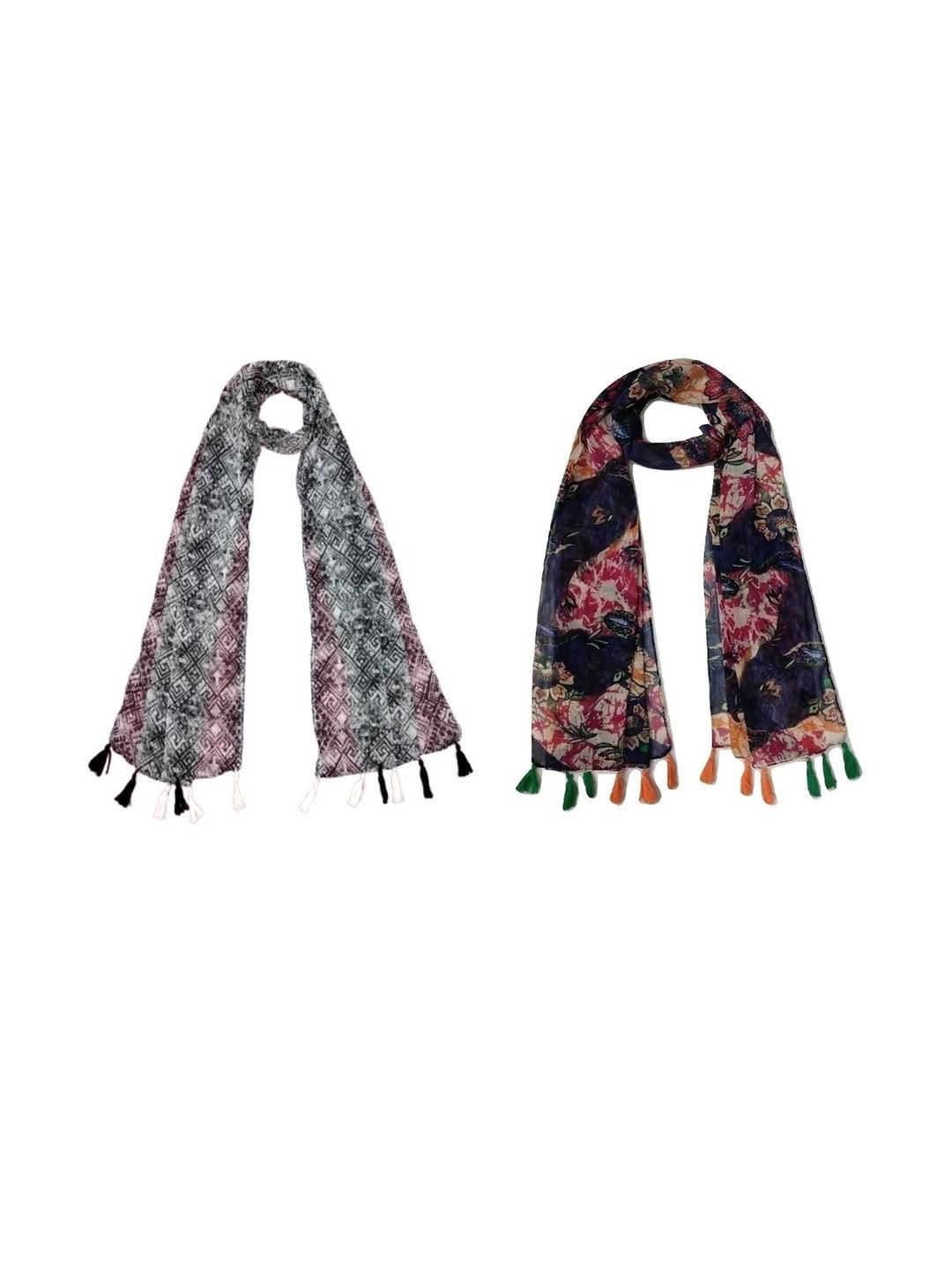 StoleVilla Women Pack Of 6 Floral Chiffon Stoles-picture-28