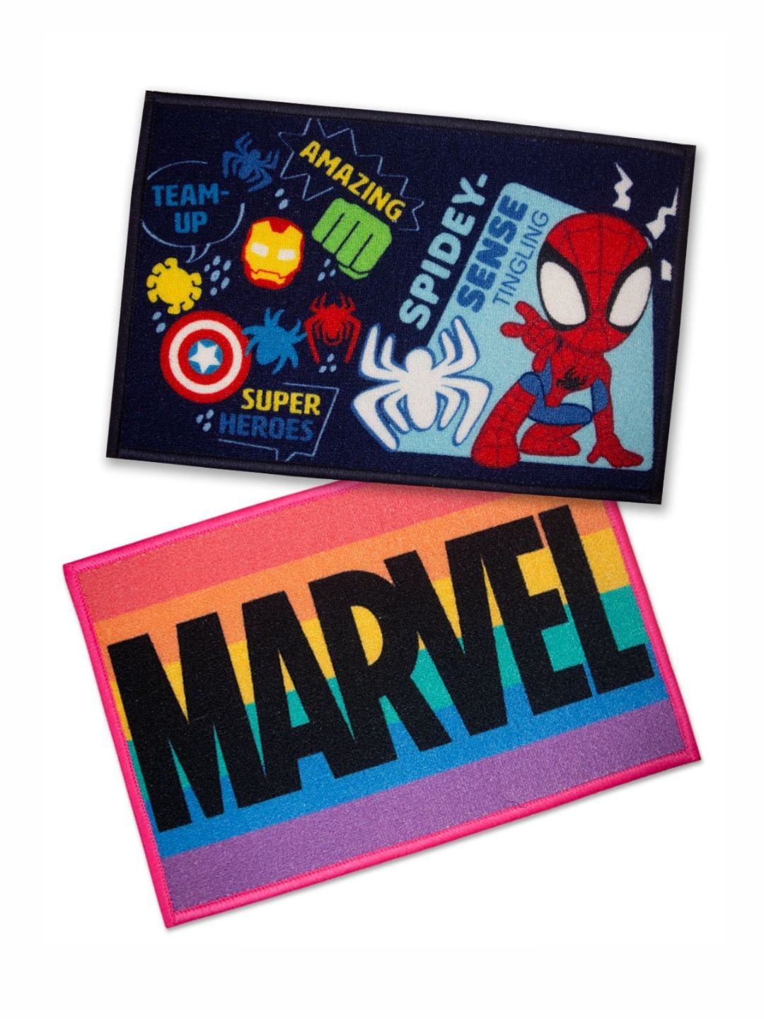 Athom Living 2-Pcs Blue & Black Marvel Printed Anti-Skid Doormat-picture-26