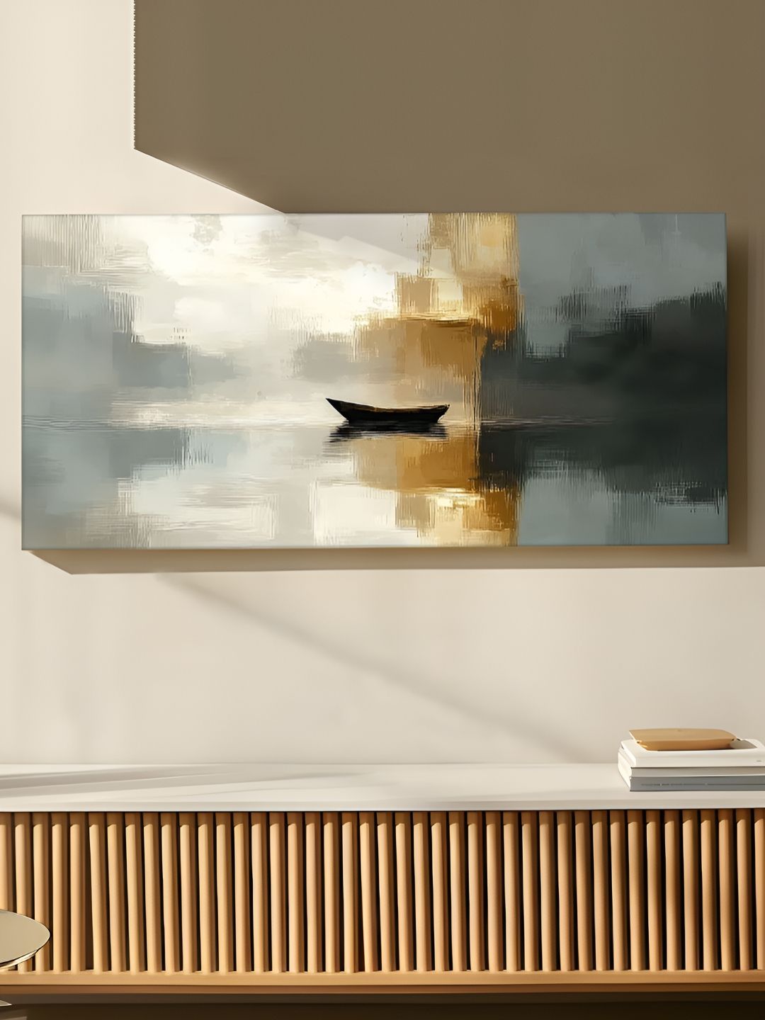 Art Street Grey & Beige Abstract Canvas Wall Art-picture-28