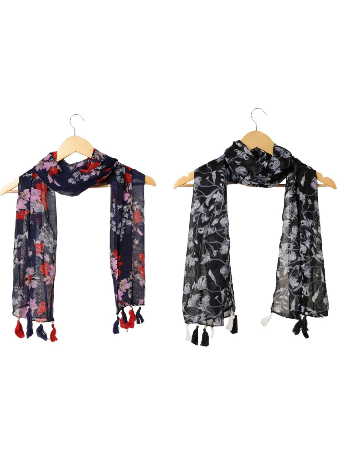 StoleVilla Women Pack Of 6 Floral Chiffon Stoles-picture-16